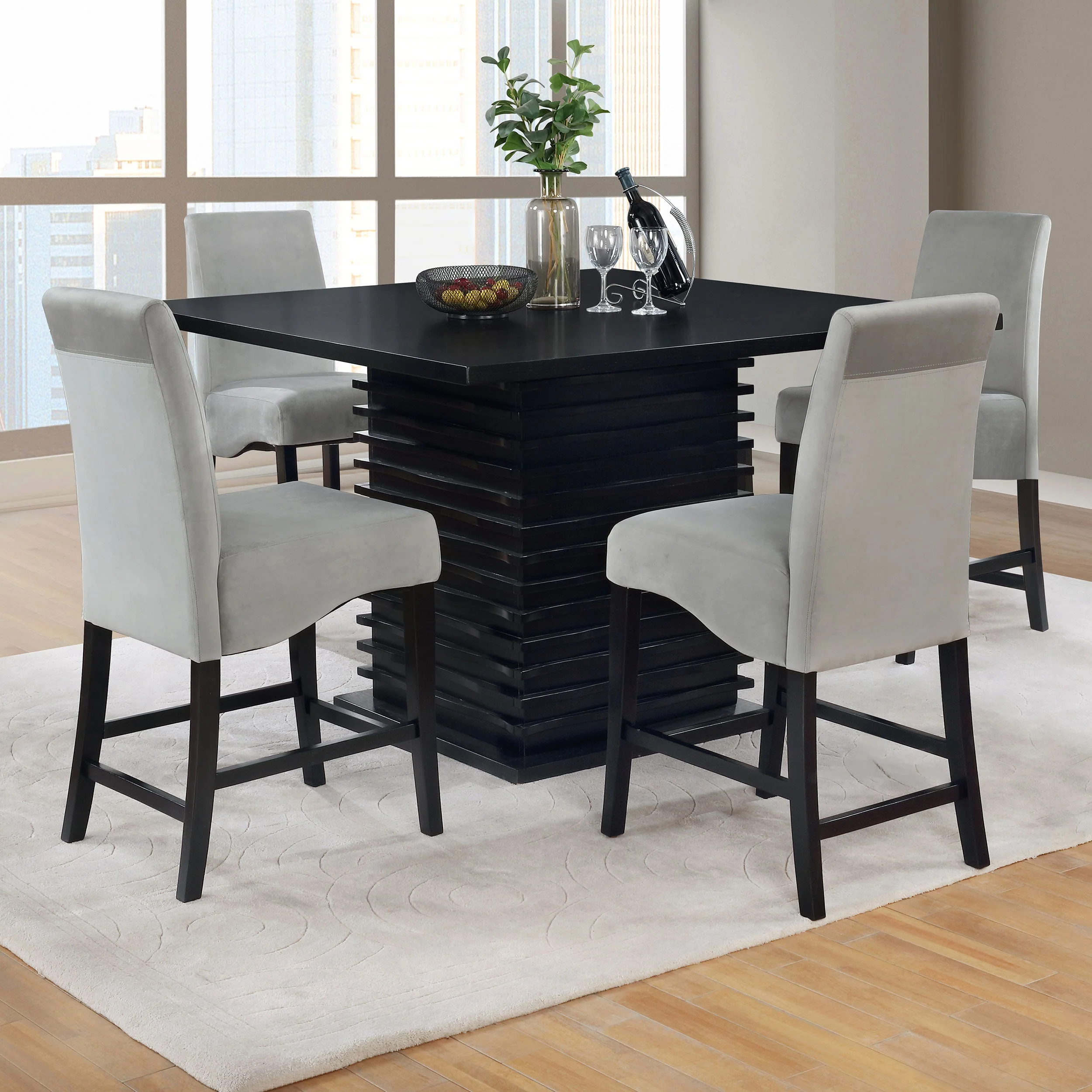 Stanton Square Counter Height Dining Table Set Grey - Image 4