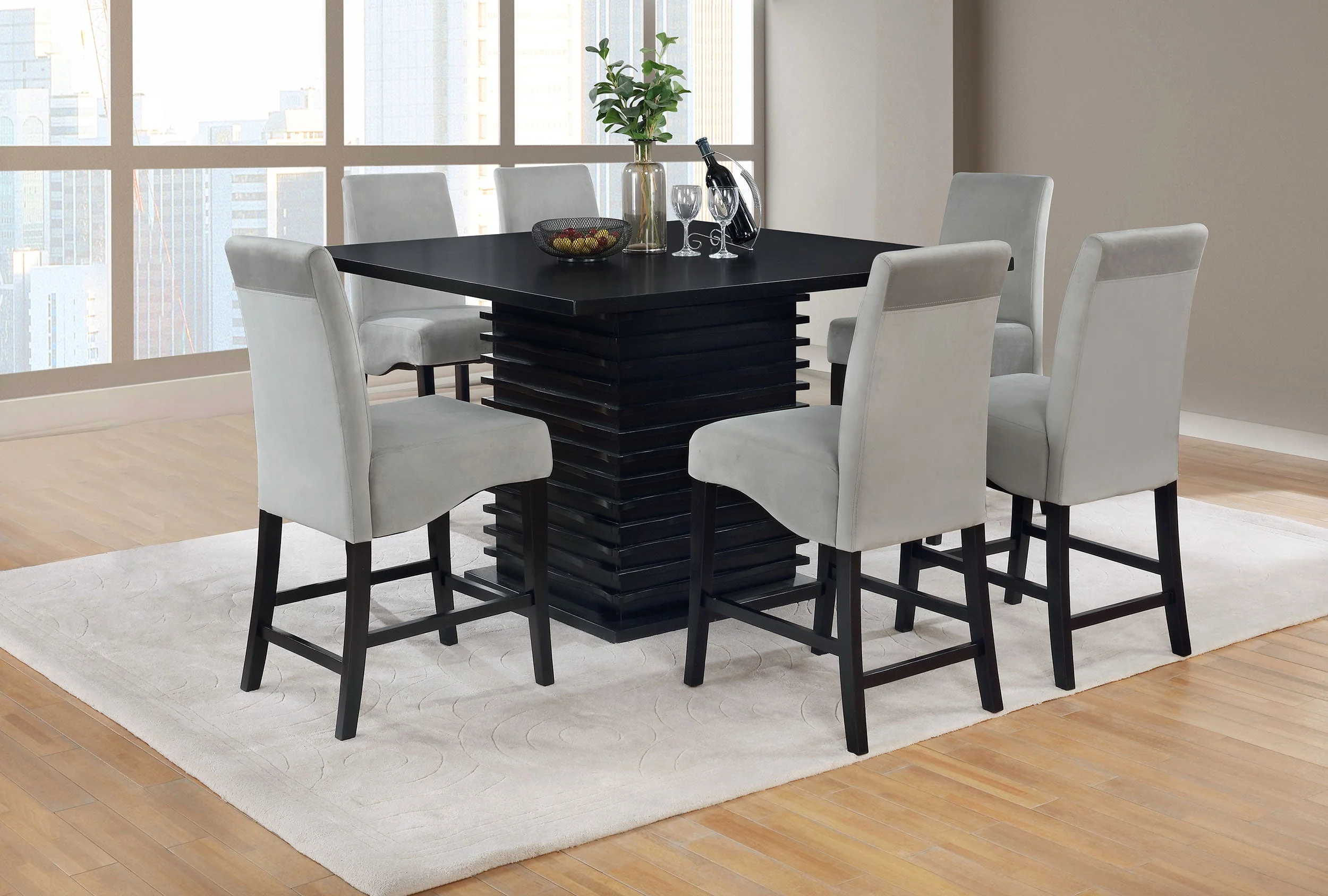 Stanton Square Counter Height Dining Table Set Grey - Image 5