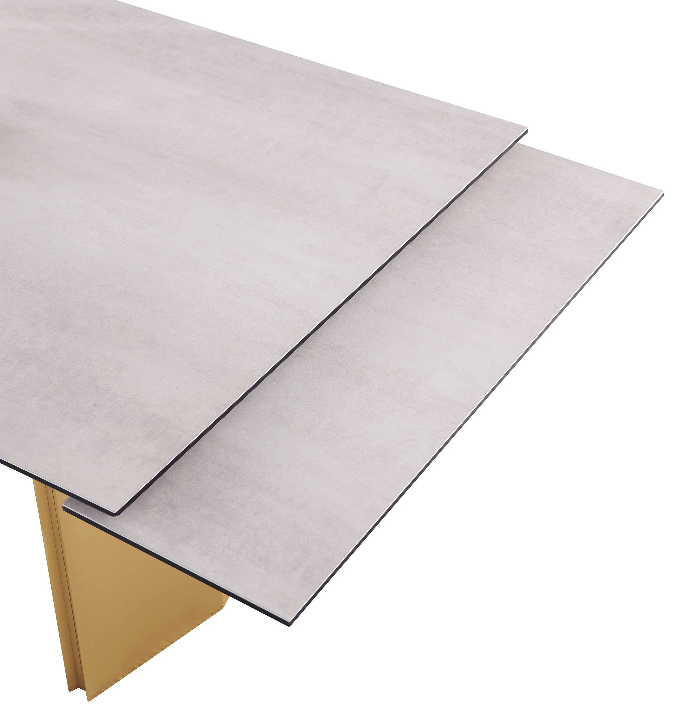 Vesa 97-inch Glass Top Extension Dining Table Beige - Image 11