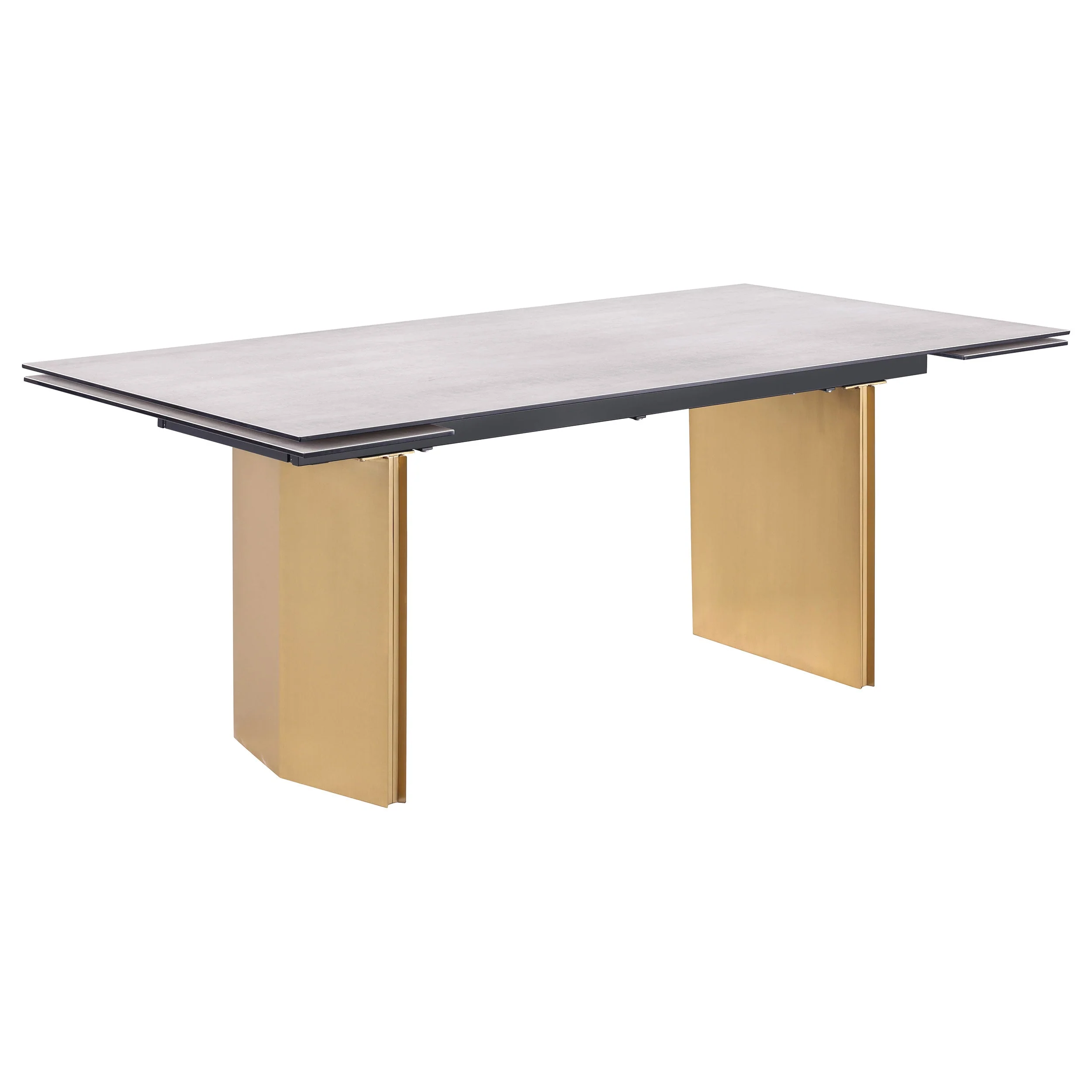 Vesa 97-inch Glass Top Extension Dining Table Beige - Image 5