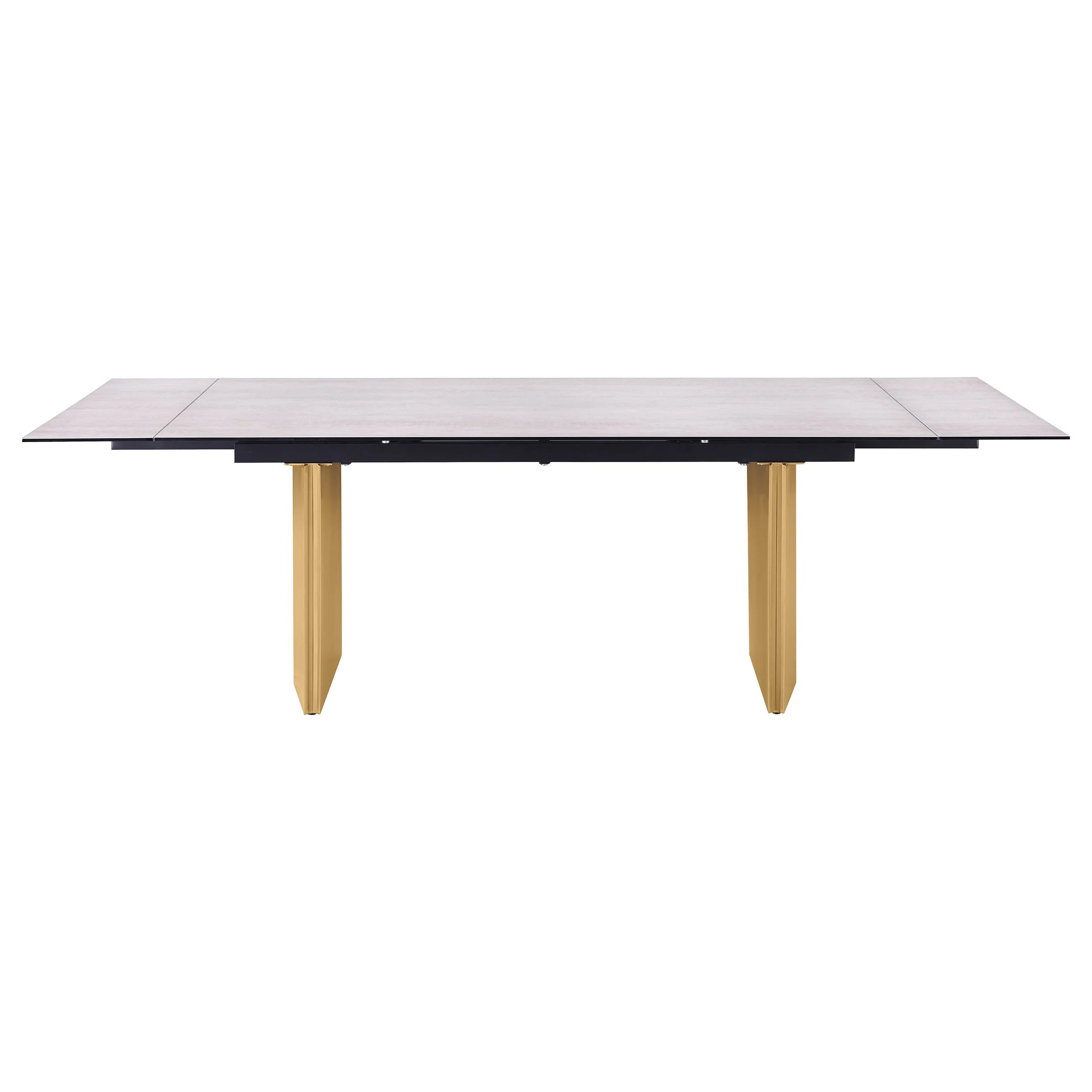Vesa 97-inch Glass Top Extension Dining Table Beige - Image 7