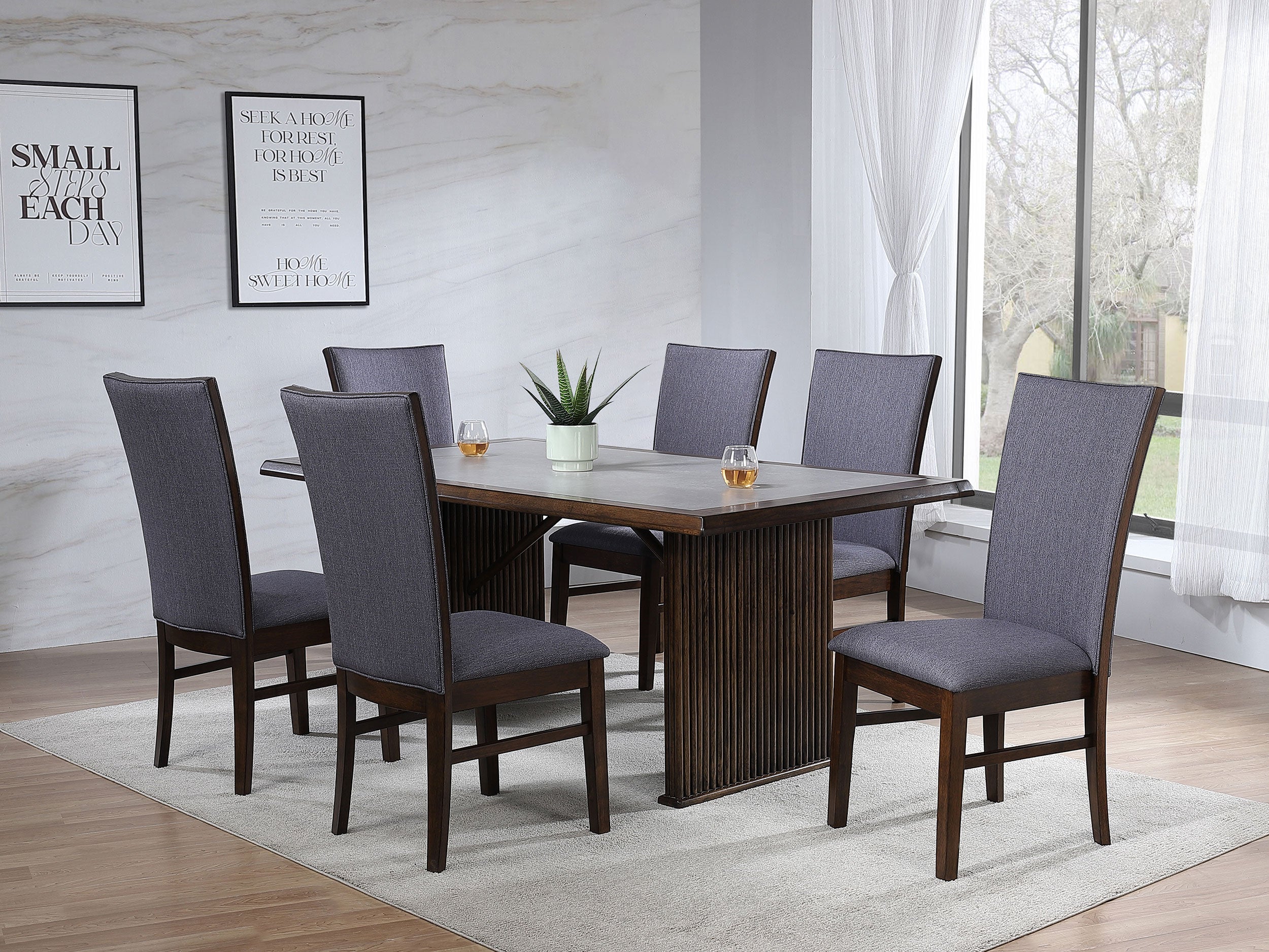 Sherwood Rectangular Dining Table Set Brown - Image 4