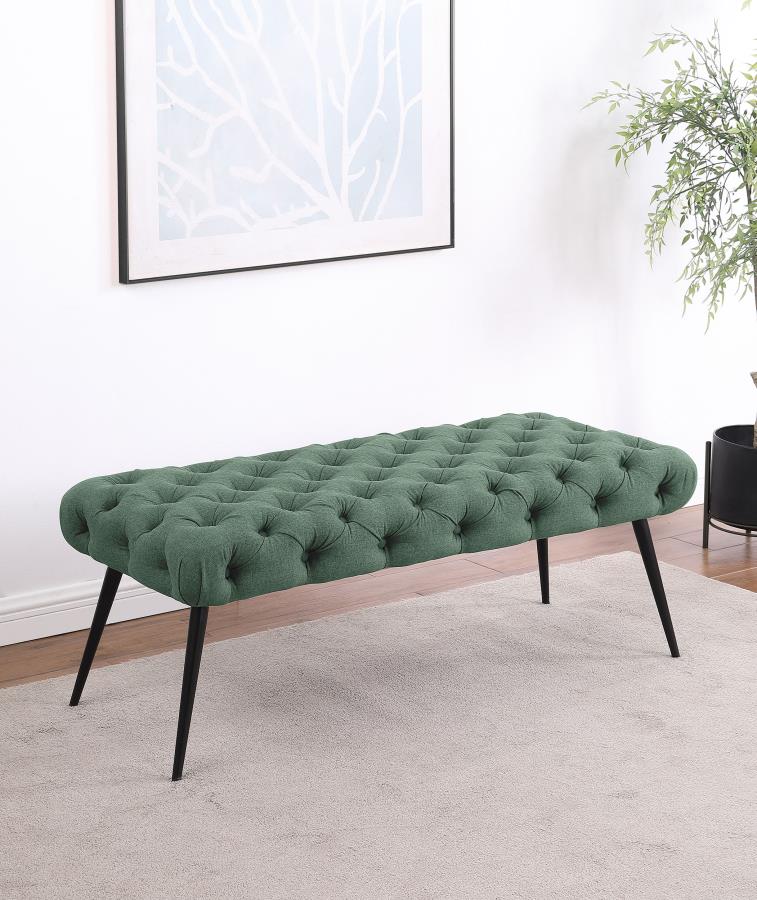 Ella Upholstered Tufted Bench Stainless Steel Legs - Image 4