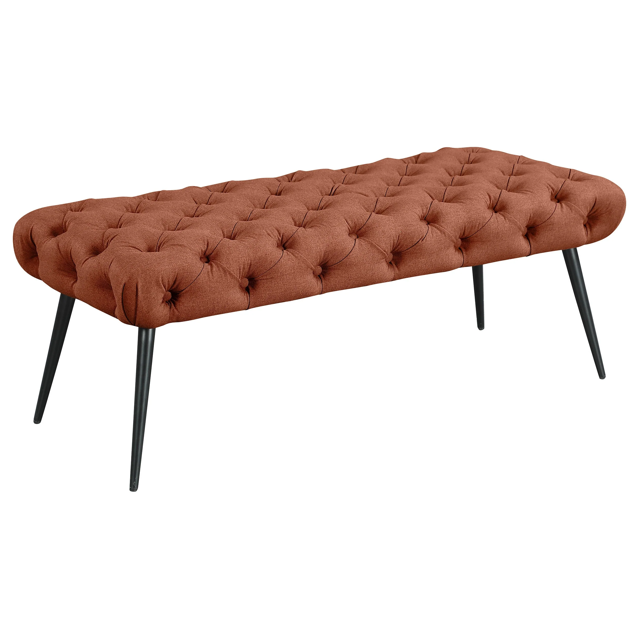Ella Upholstered Tufted Bench Stainless Steel Legs - Image 7