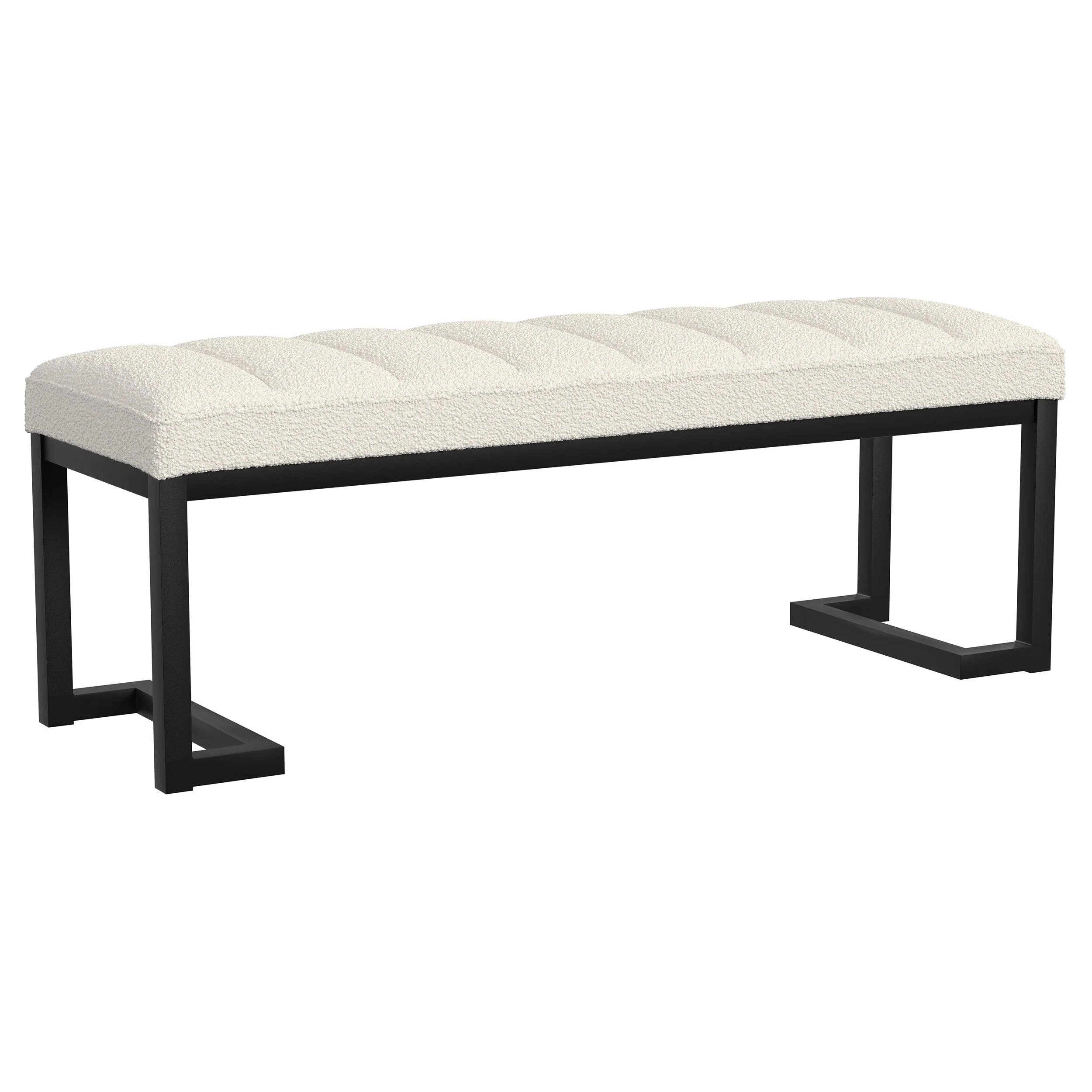 Mesa Boucle Upholstered Tufted Accent Bench - Image 3