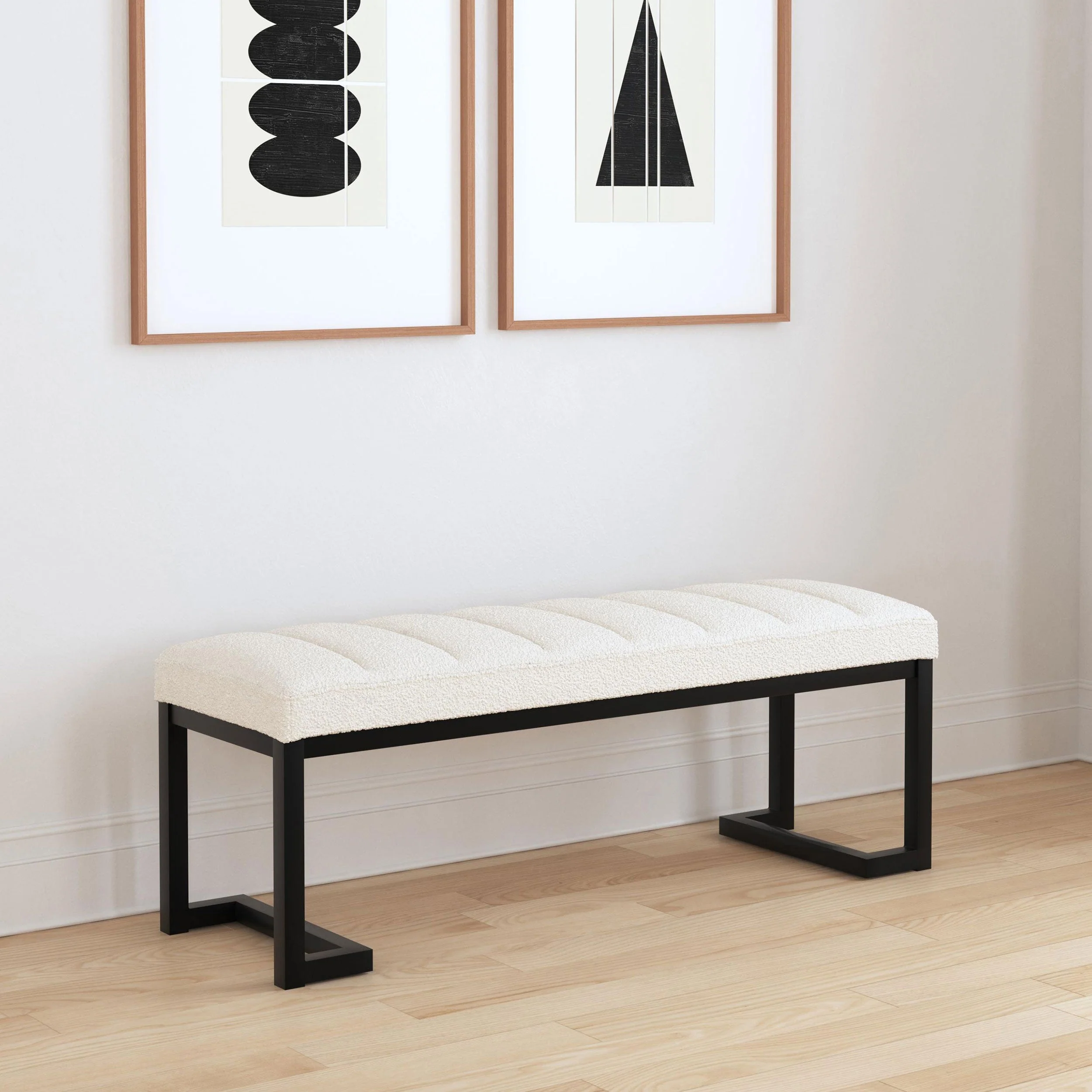 Mesa Boucle Upholstered Tufted Accent Bench - Image 5