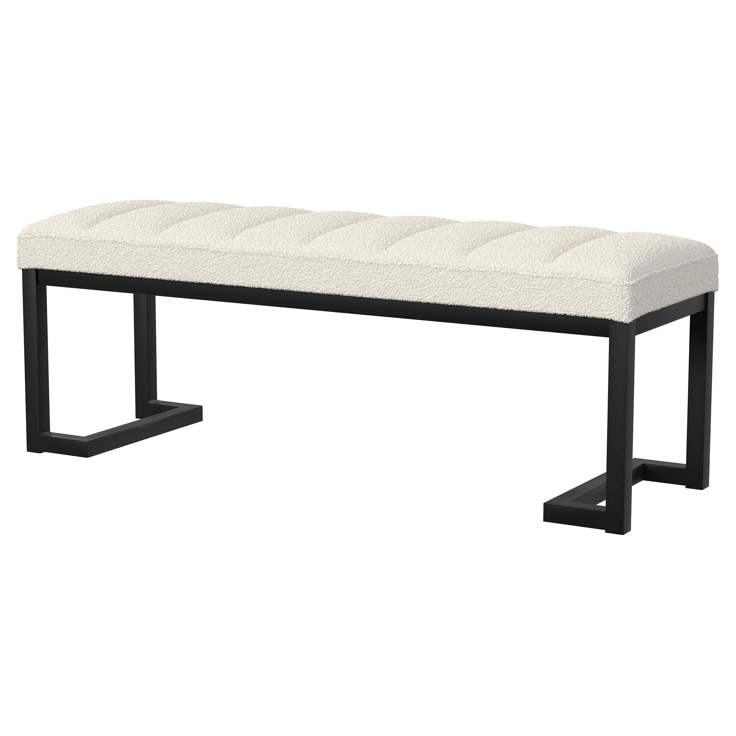Mesa Boucle Upholstered Tufted Accent Bench - Image 9