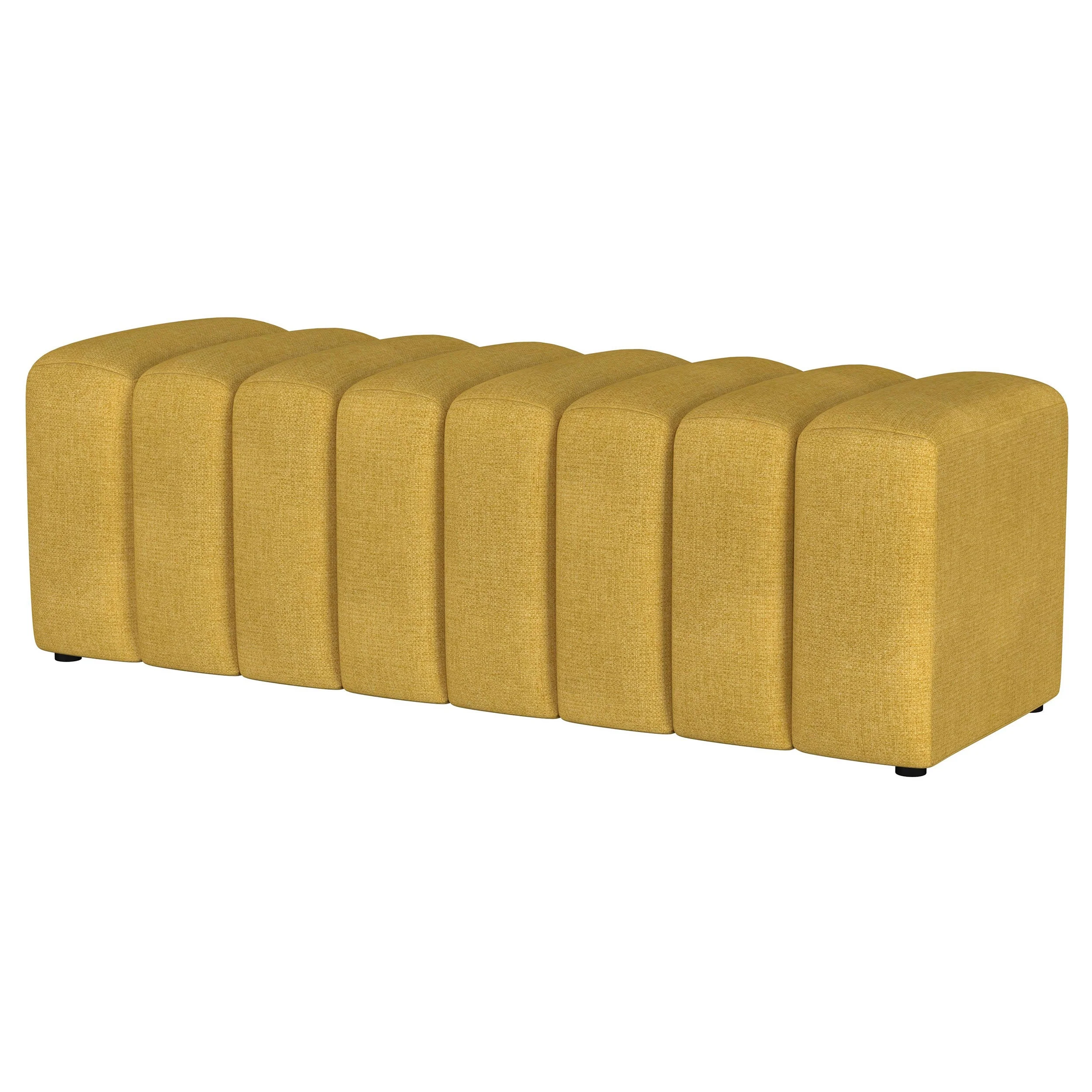 Summer Fabric Upholstered Tufted Accent Bench - Image 13