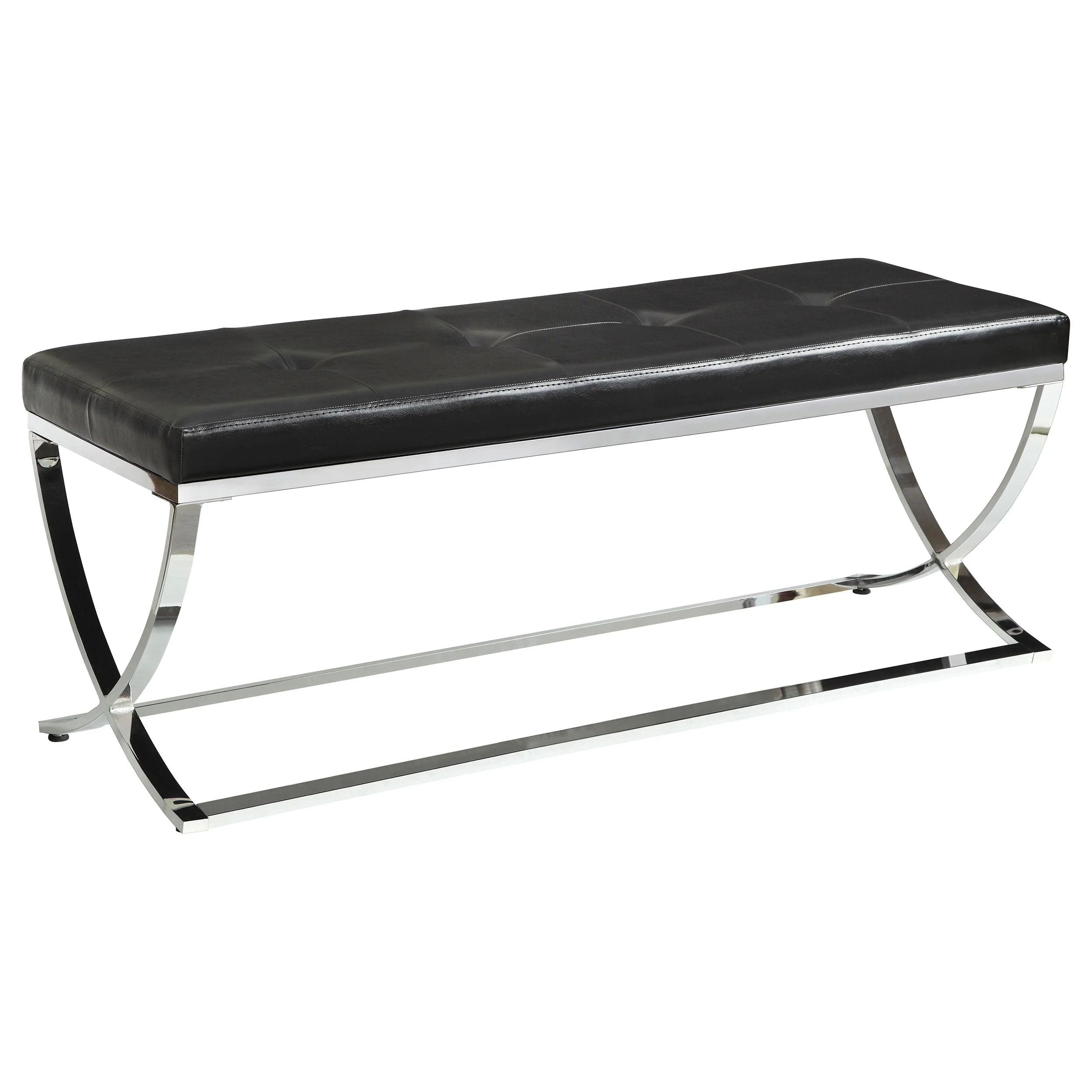 Walton Leatherette Upholstered Tufted Accent Bench - Image 4