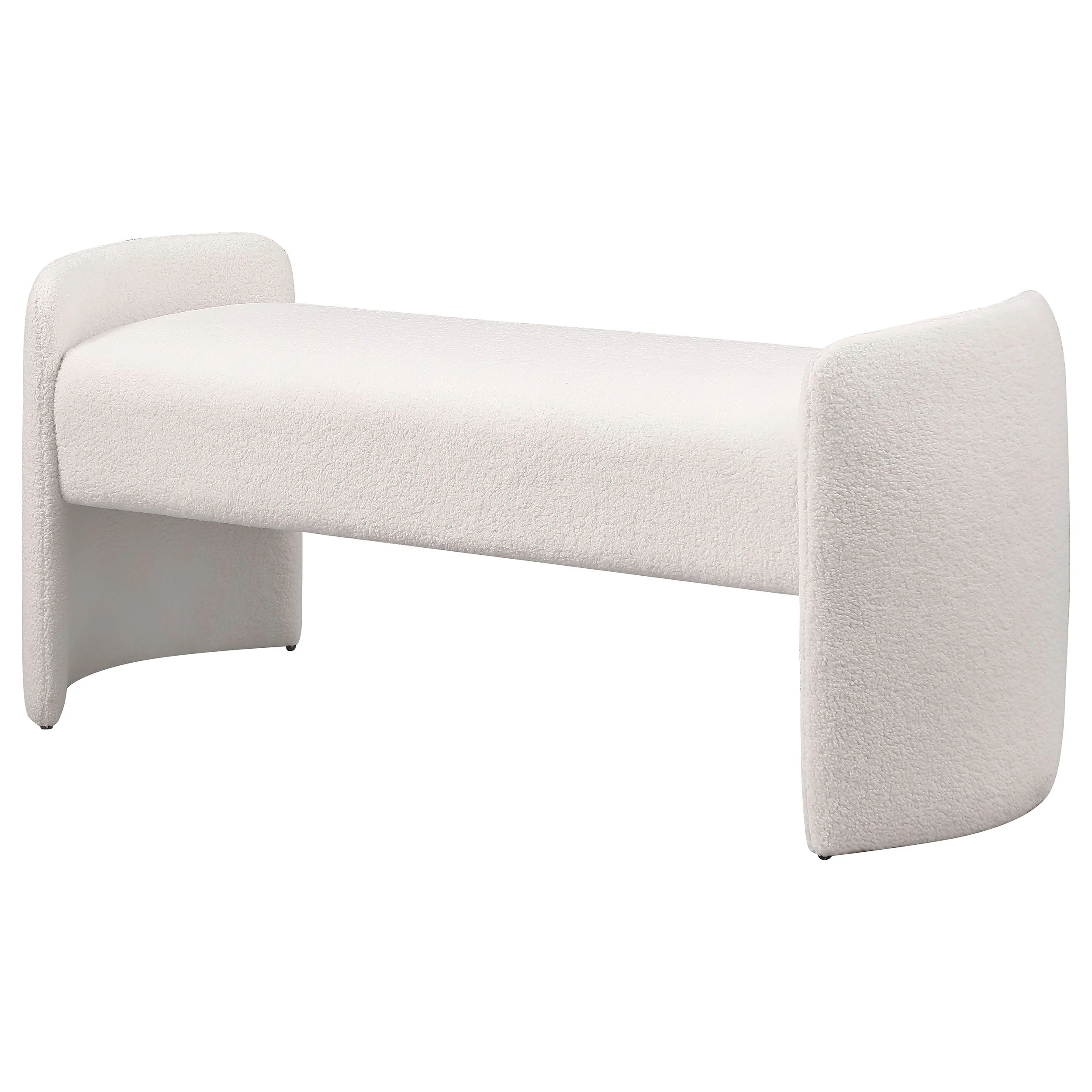 Peoria Velvet Upholstered Accent Bench Ivory - Image 5