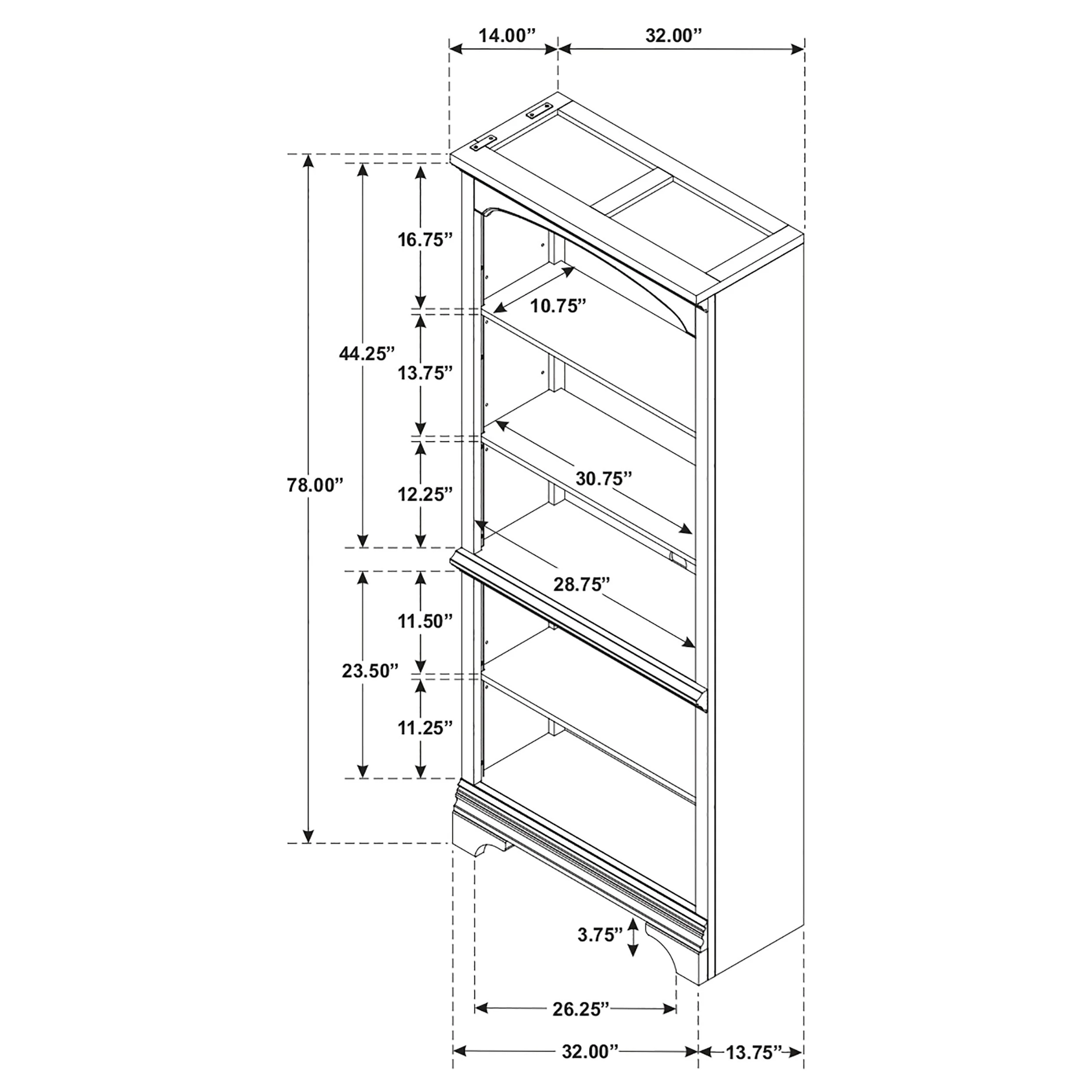 Hartshill 78-inch 5-shelf Bookcase Burnished Oak - Image 10