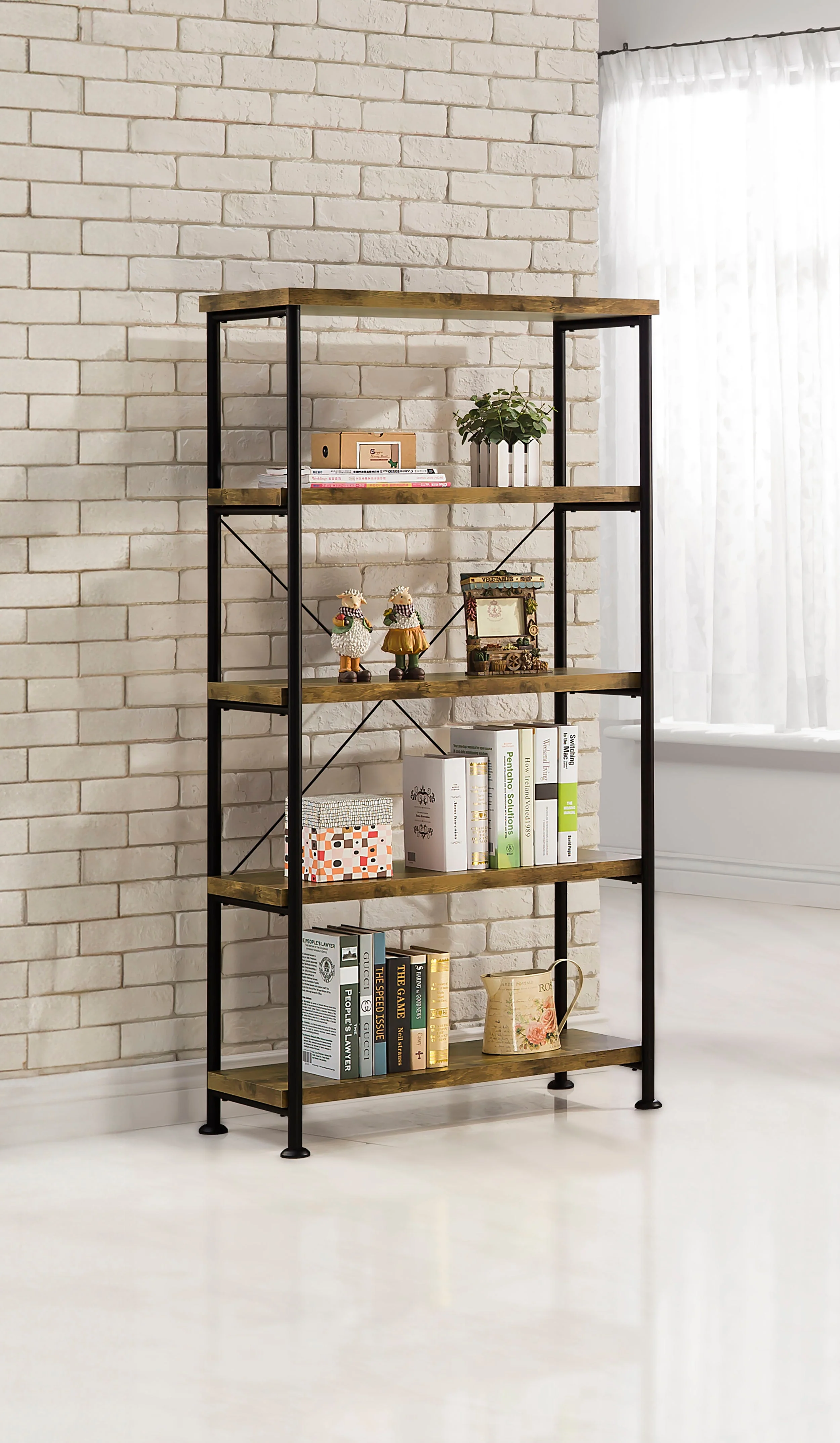 Analiese 63-inch 4-shelf Bookshelf - Image 5
