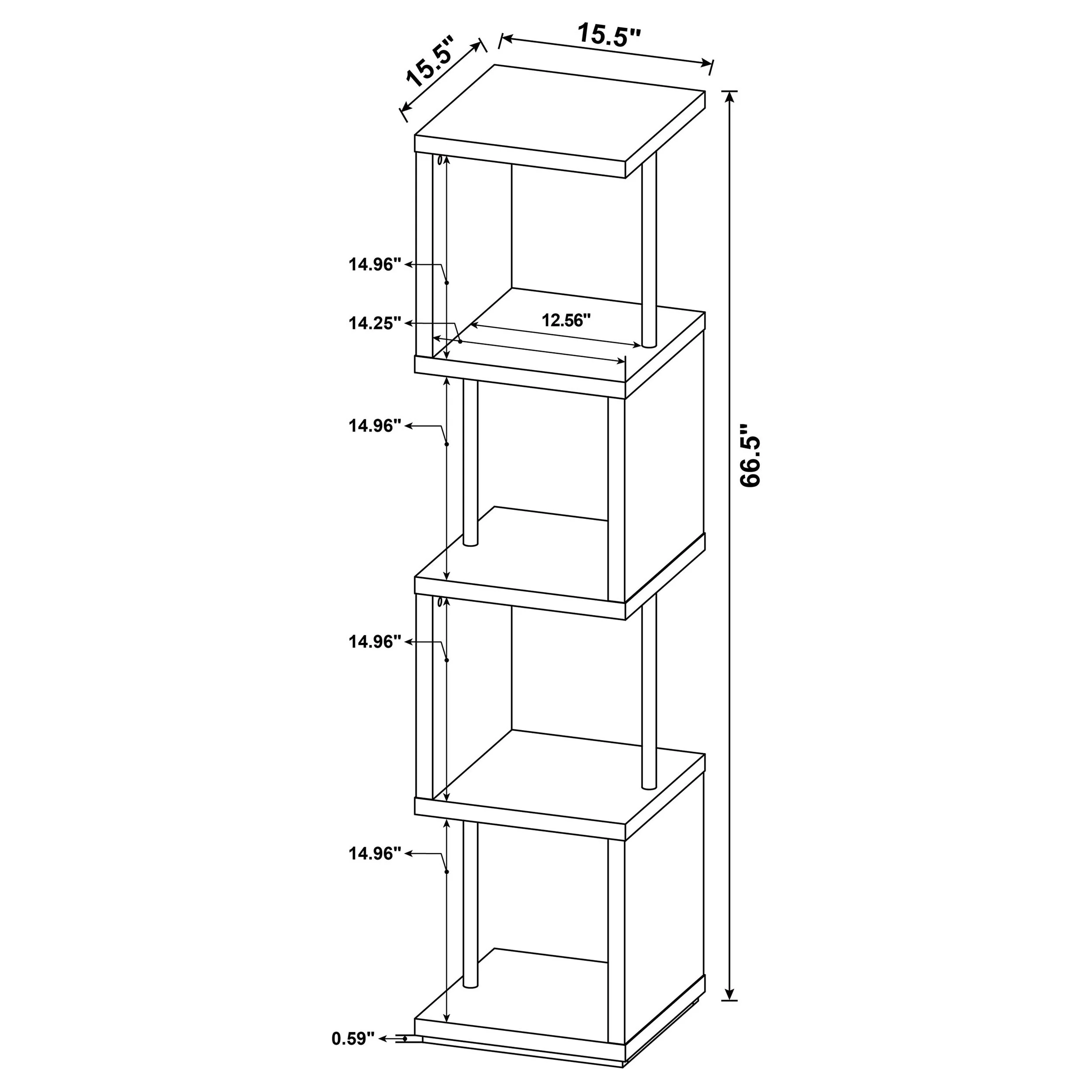 Baxter 67-inch 4-shelf Bookshelf - Image 24