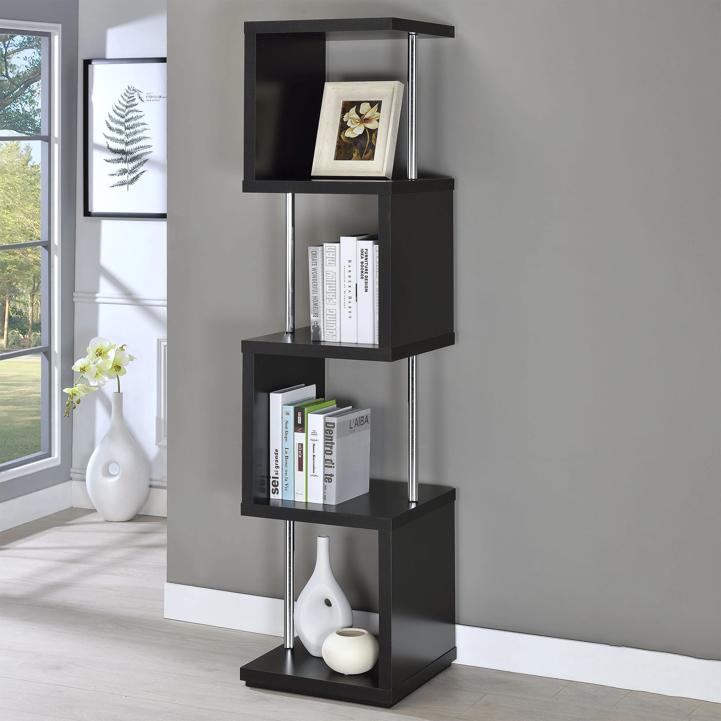 Baxter 67-inch 4-shelf Bookshelf - Image 5