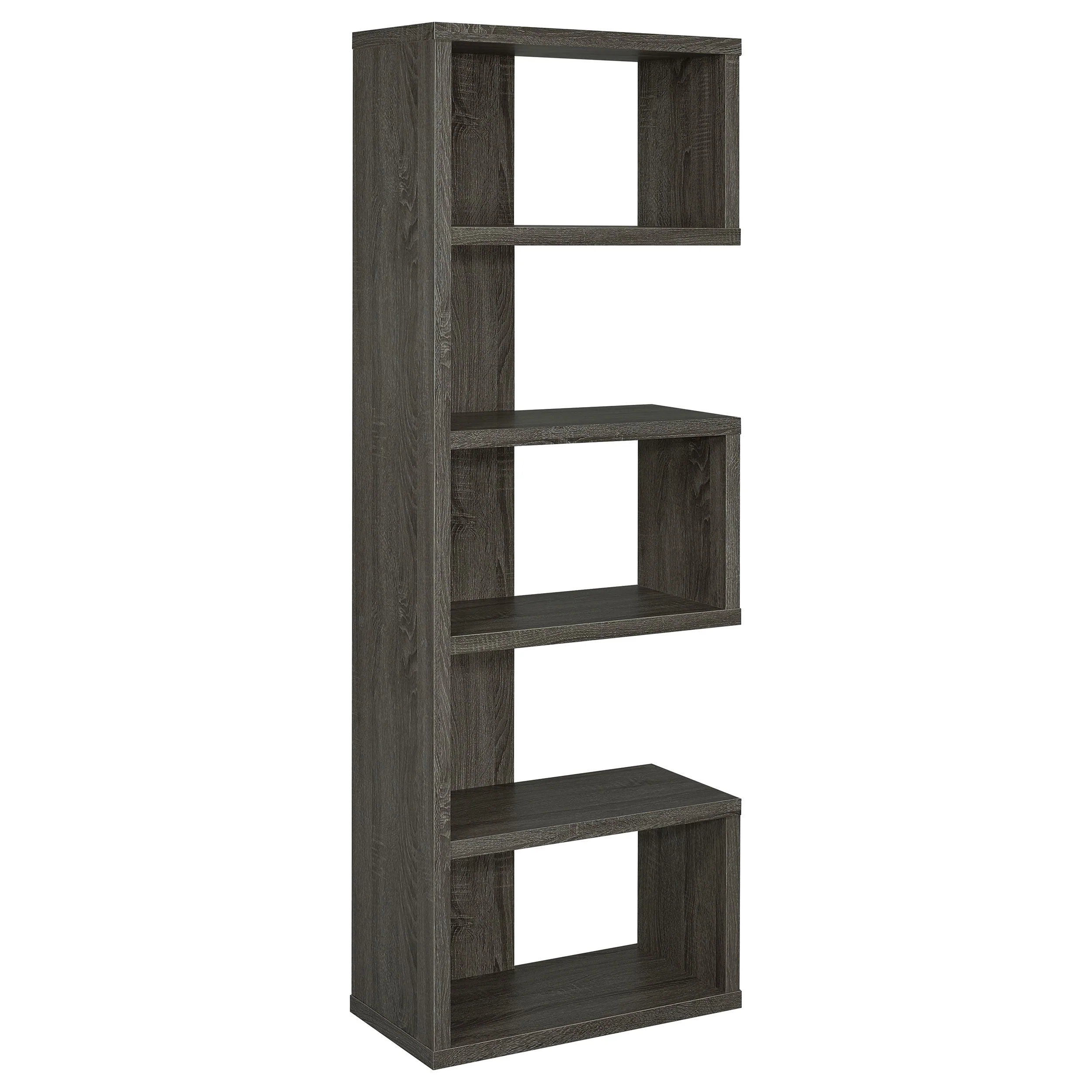 Joey 71-inch 5-shelf Bookshelf Weathered Grey - Image 2