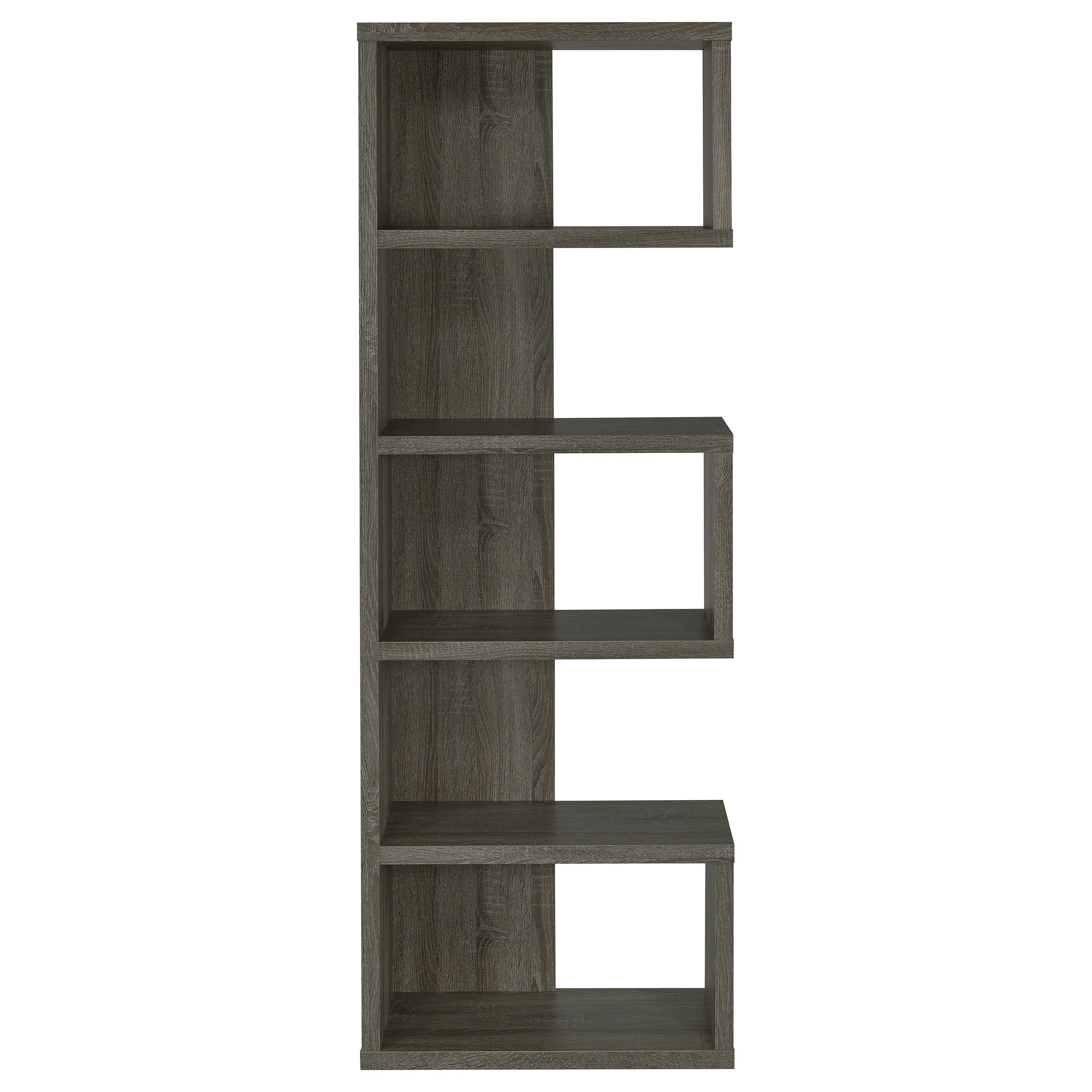 Joey 71-inch 5-shelf Bookshelf Weathered Grey - Image 4