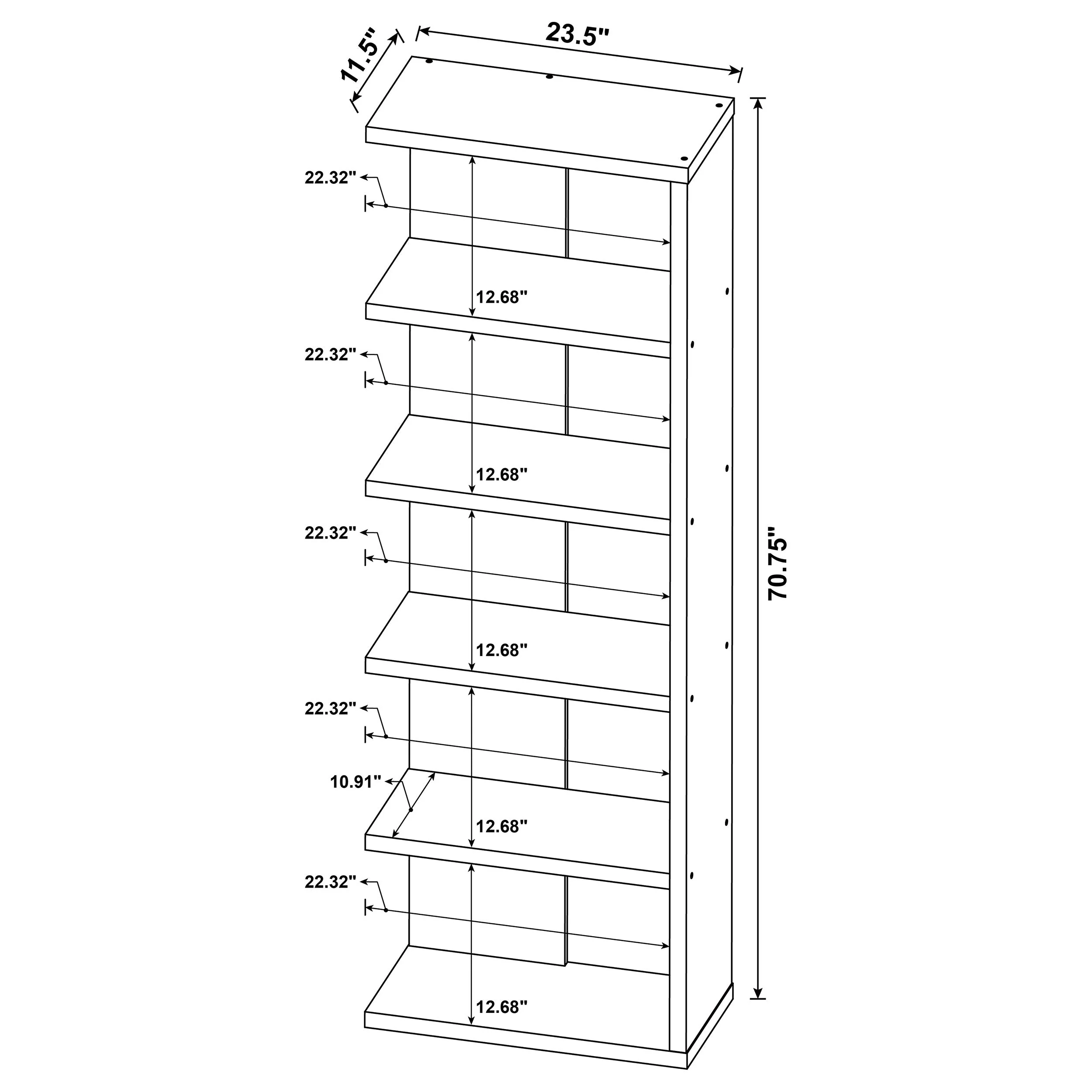 Harrison 71-inch 5-shelf Bookshelf Weathered Grey - Image 10