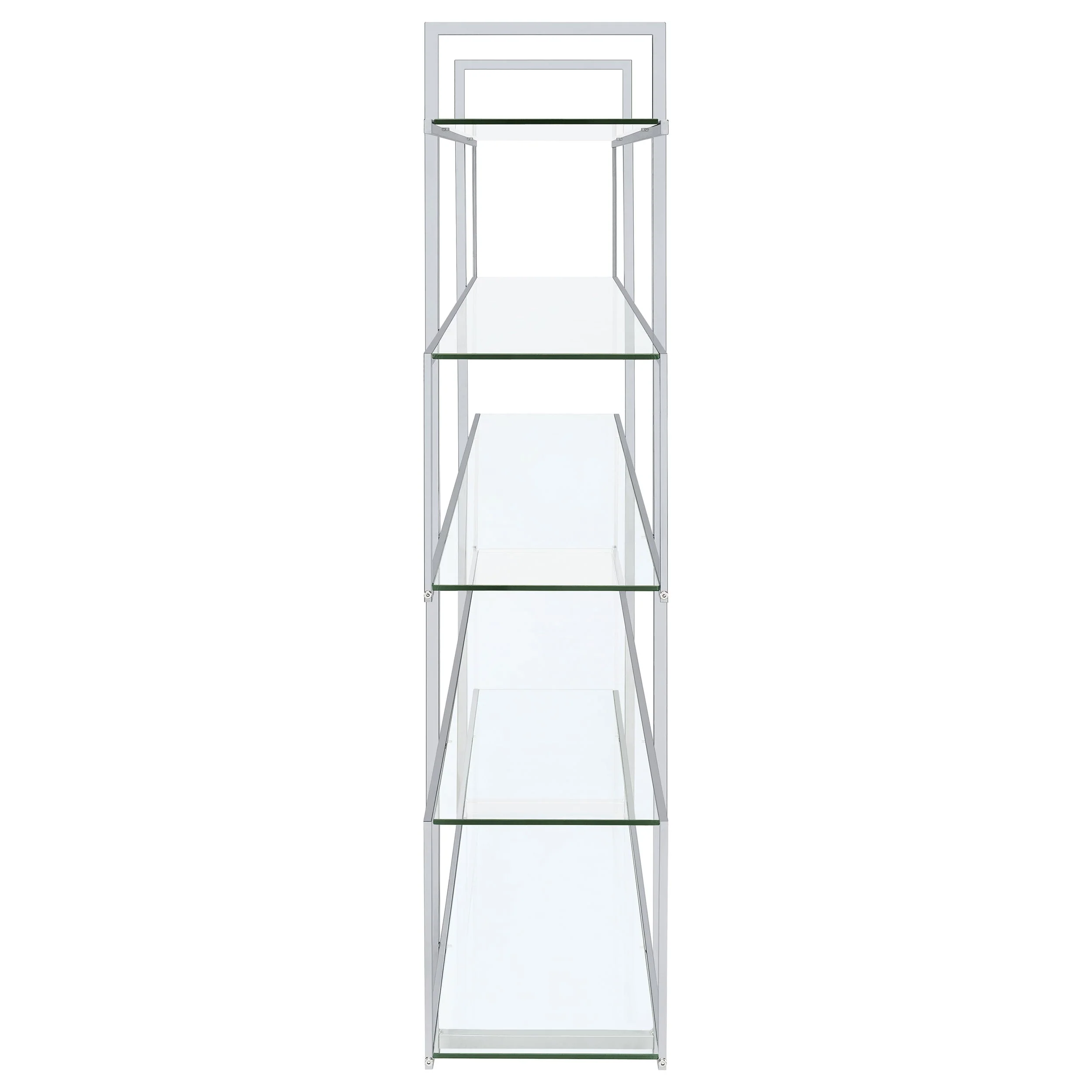 Elmer 63-inch 5-shelf Bookshelf Clear and Chrome - Image 7