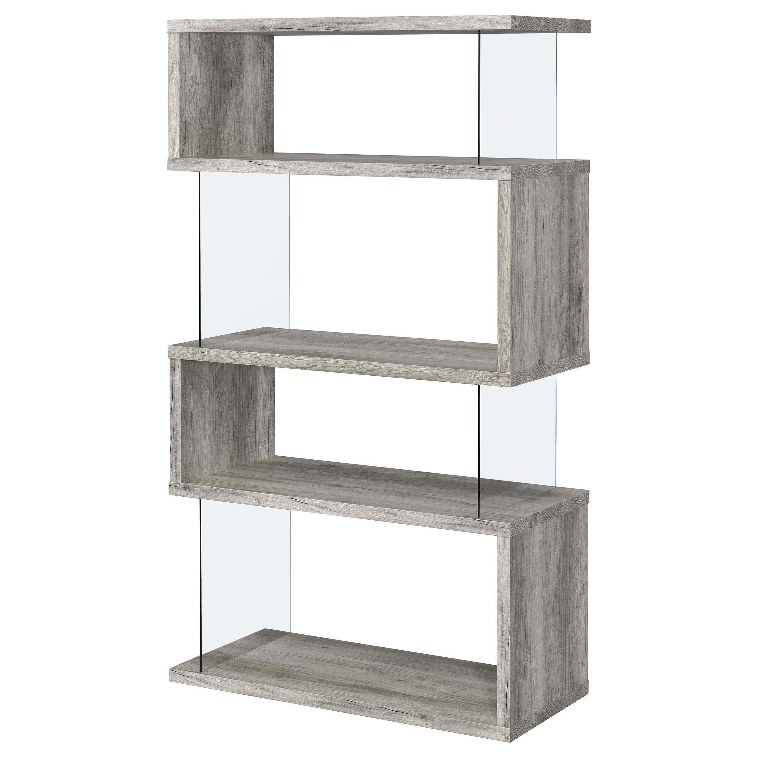 Emelle 63-inch 4-shelf Glass Panel Bookshelf - Image 12