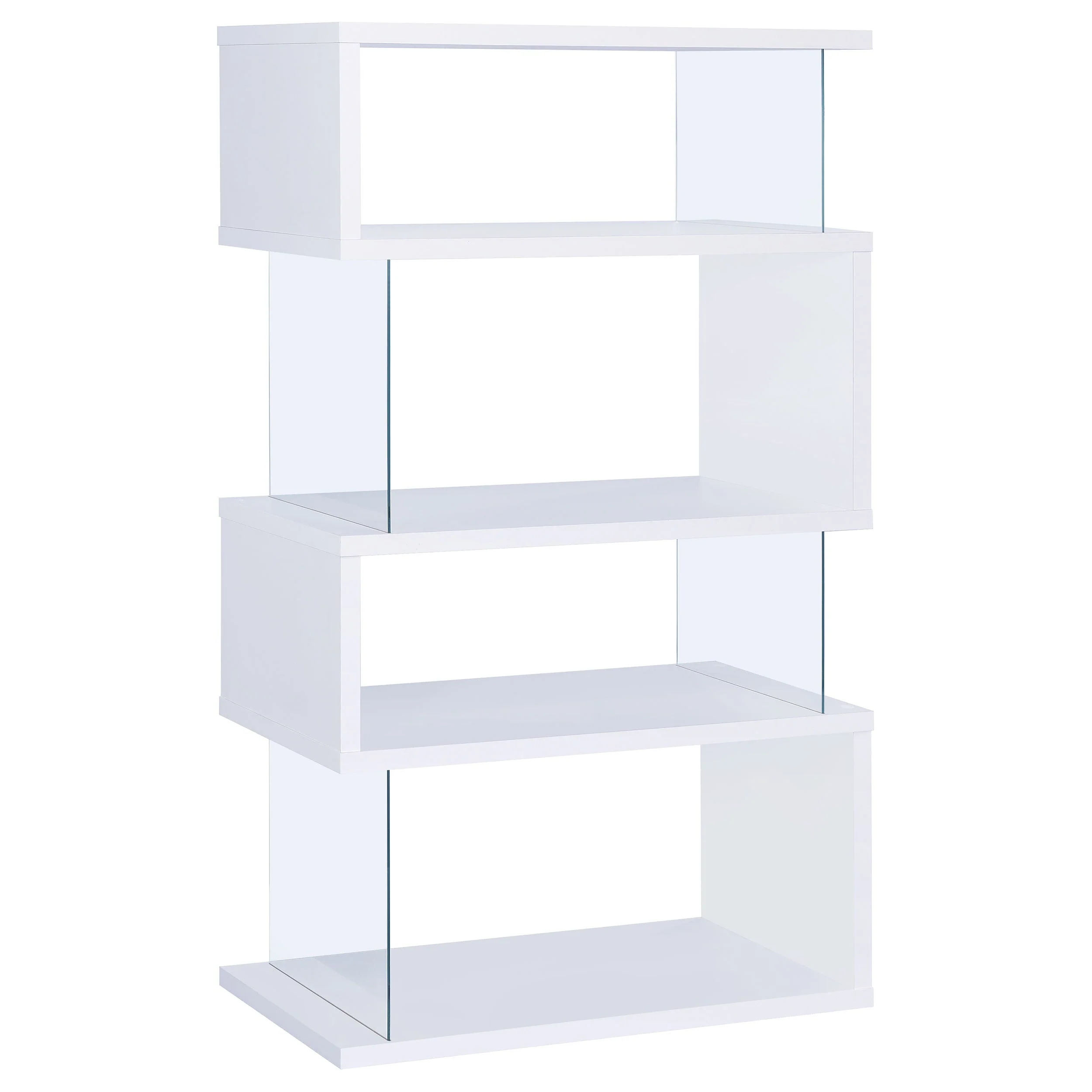 Emelle 63-inch 4-shelf Glass Panel Bookshelf - Image 17