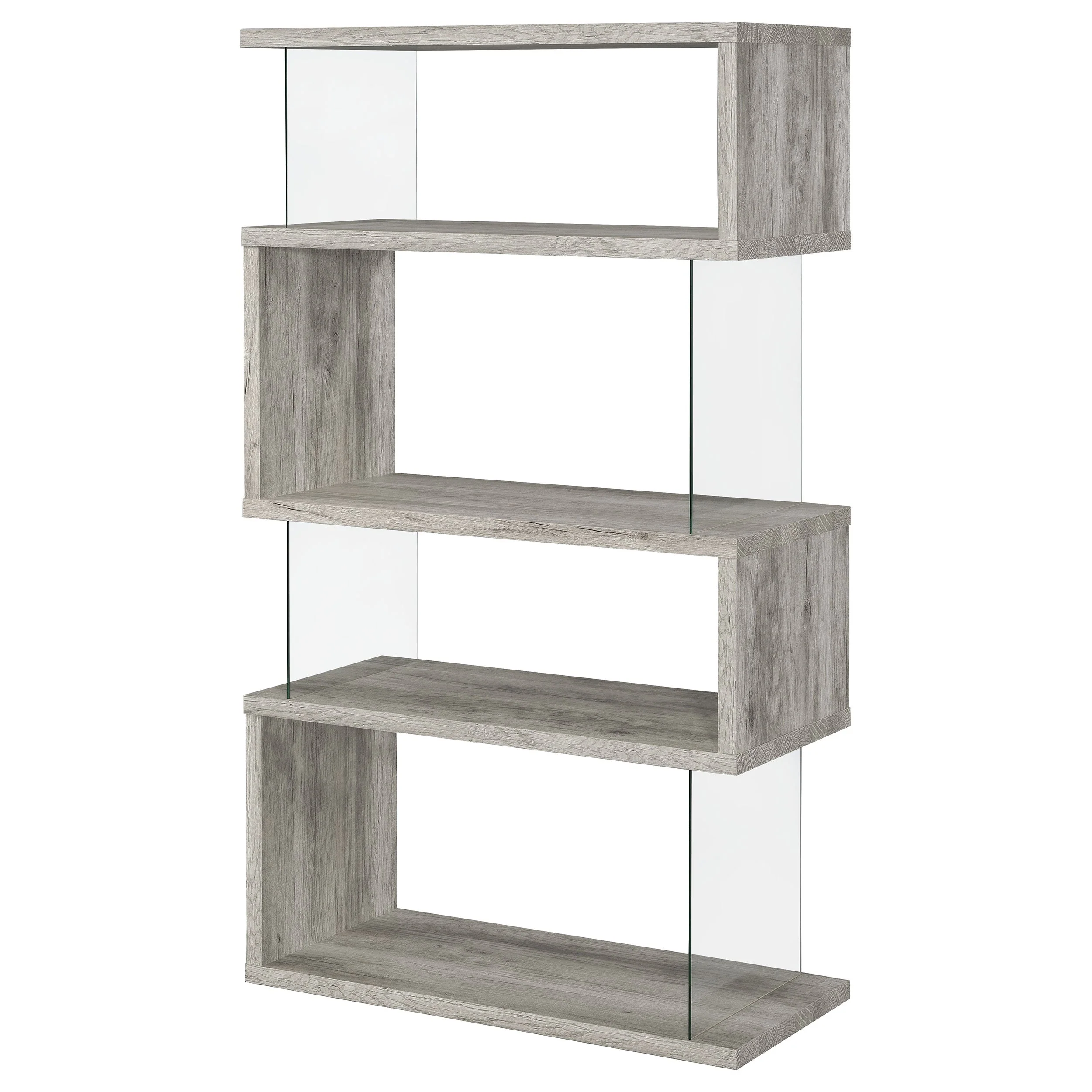 Emelle 63-inch 4-shelf Glass Panel Bookshelf - Image 24