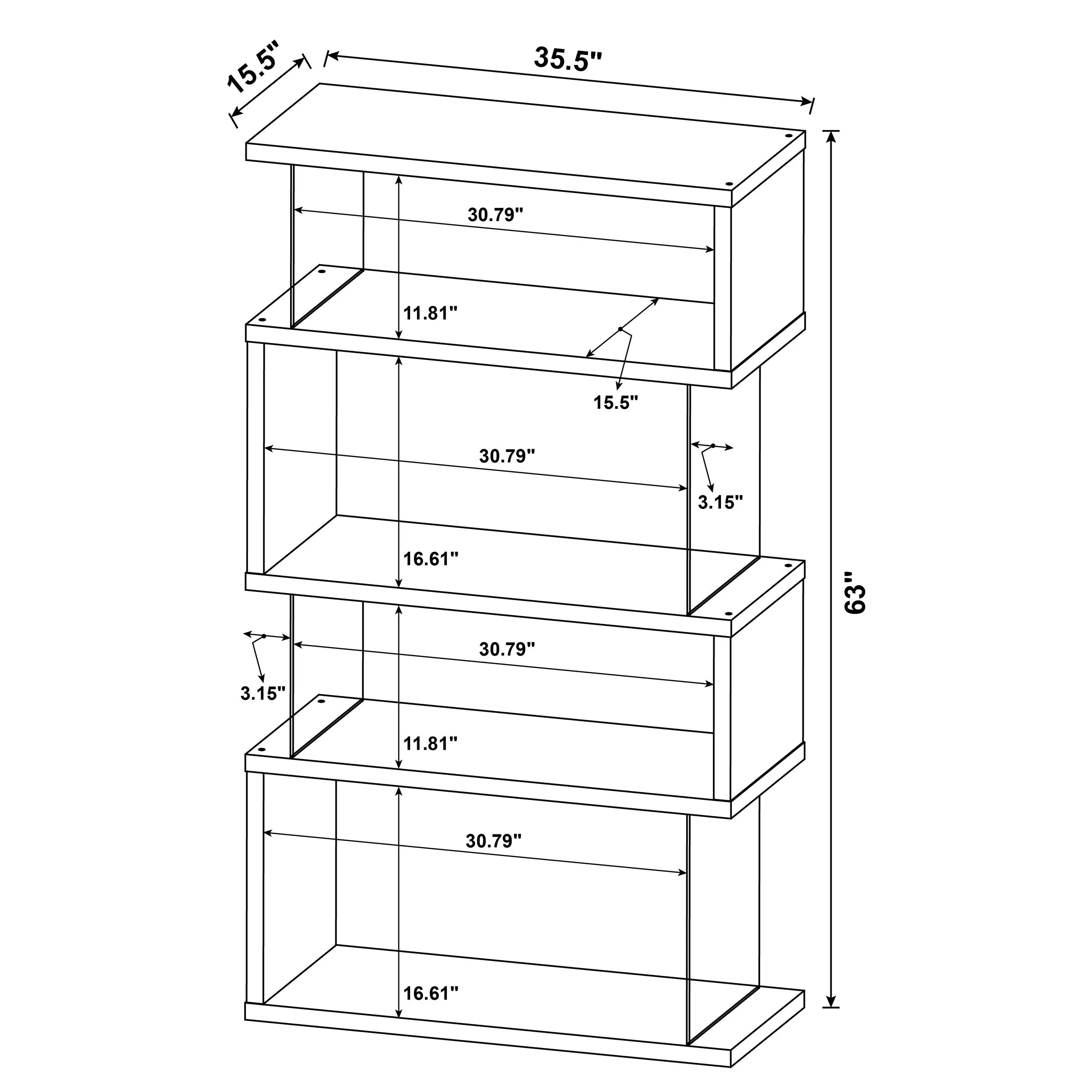 Emelle 63-inch 4-shelf Glass Panel Bookshelf - Image 29