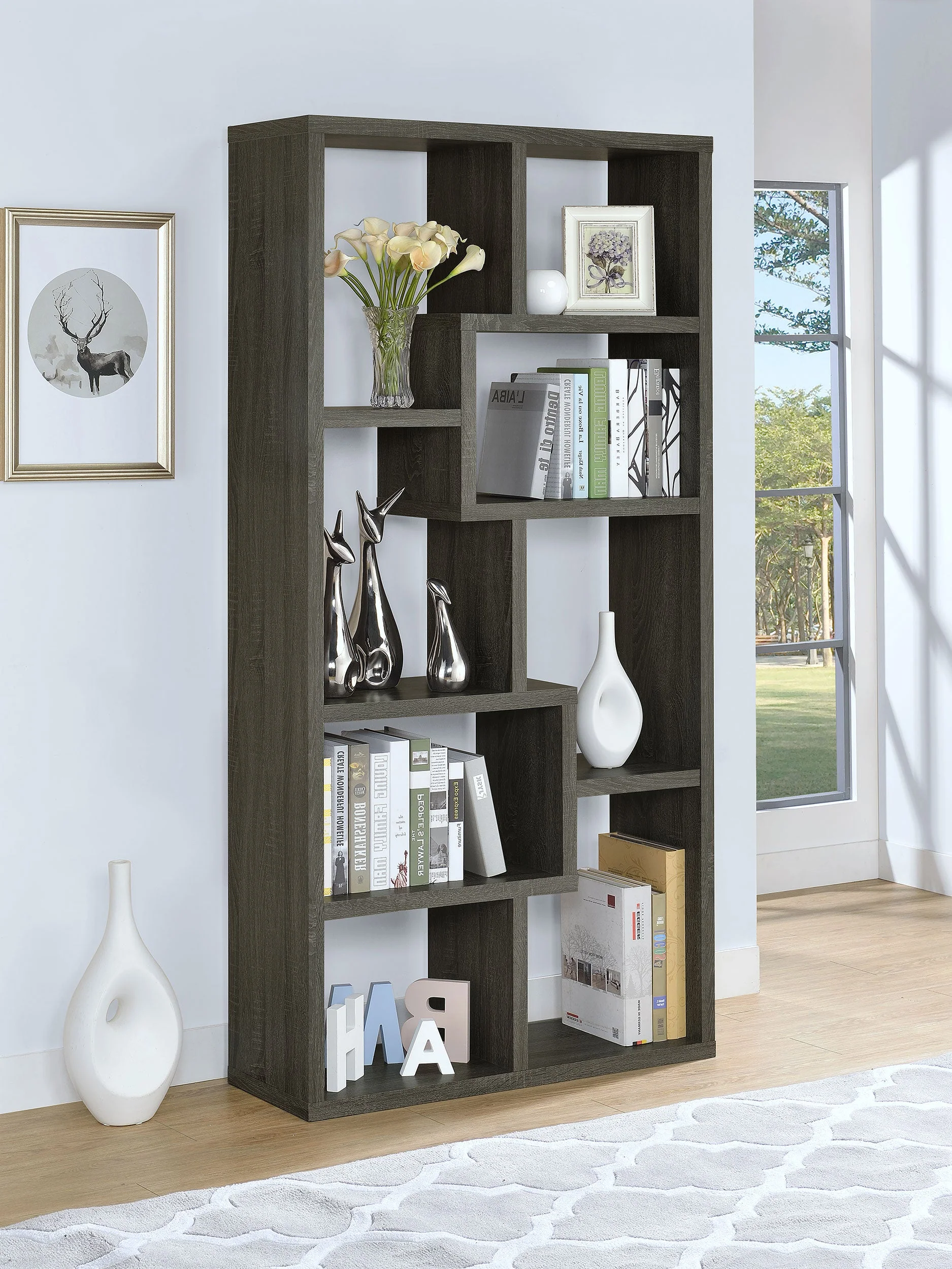 Theo 71-inch 6-shelf Bookshelf - Image 9