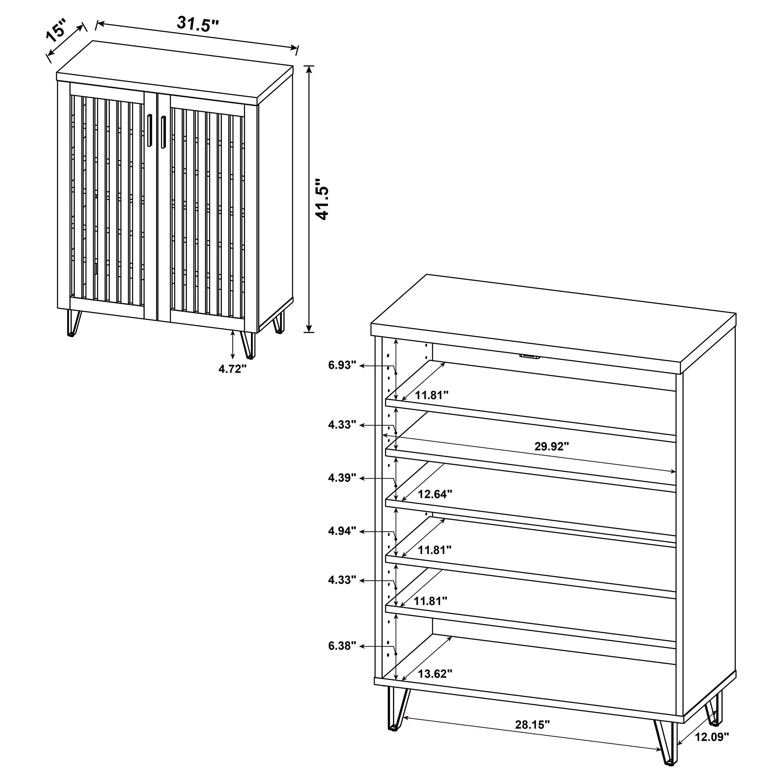 Brixton 2-door Entryway Shoe Storage Cabinets - Image 35