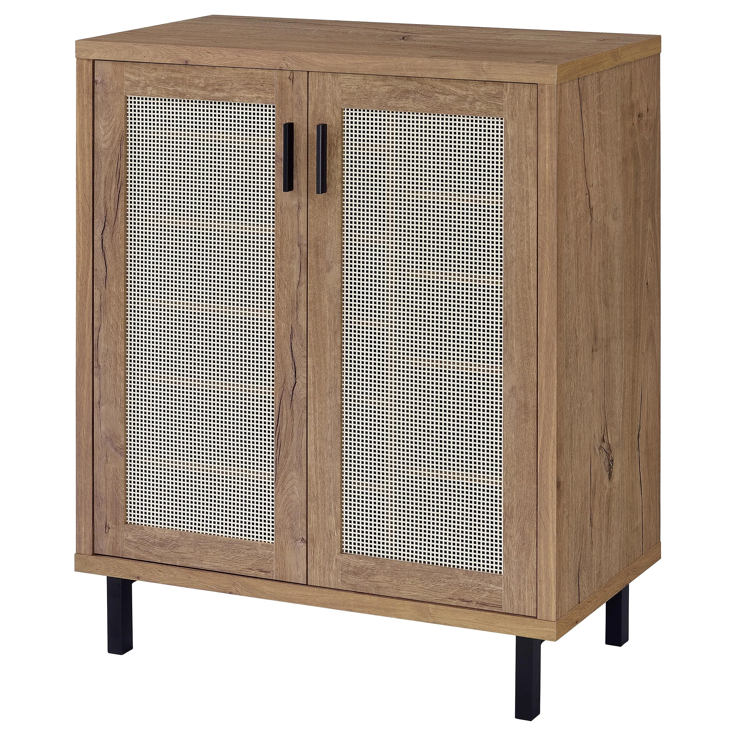 Teller 2-door Shoe Storage Cabinet Natural Oak - Image 6