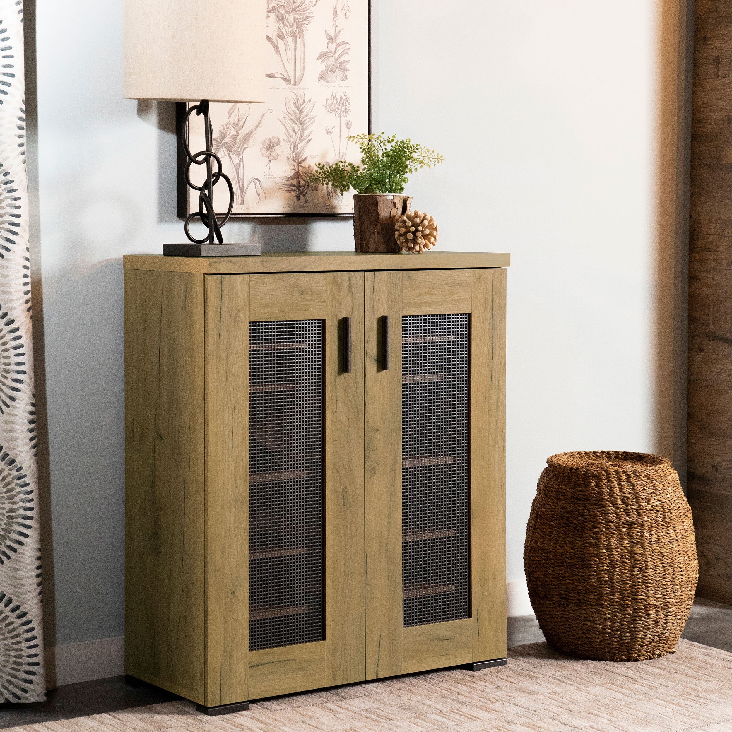 Bristol 6-shelf Engineered Wood Shoe Cabinet Golden Oak - Image 3