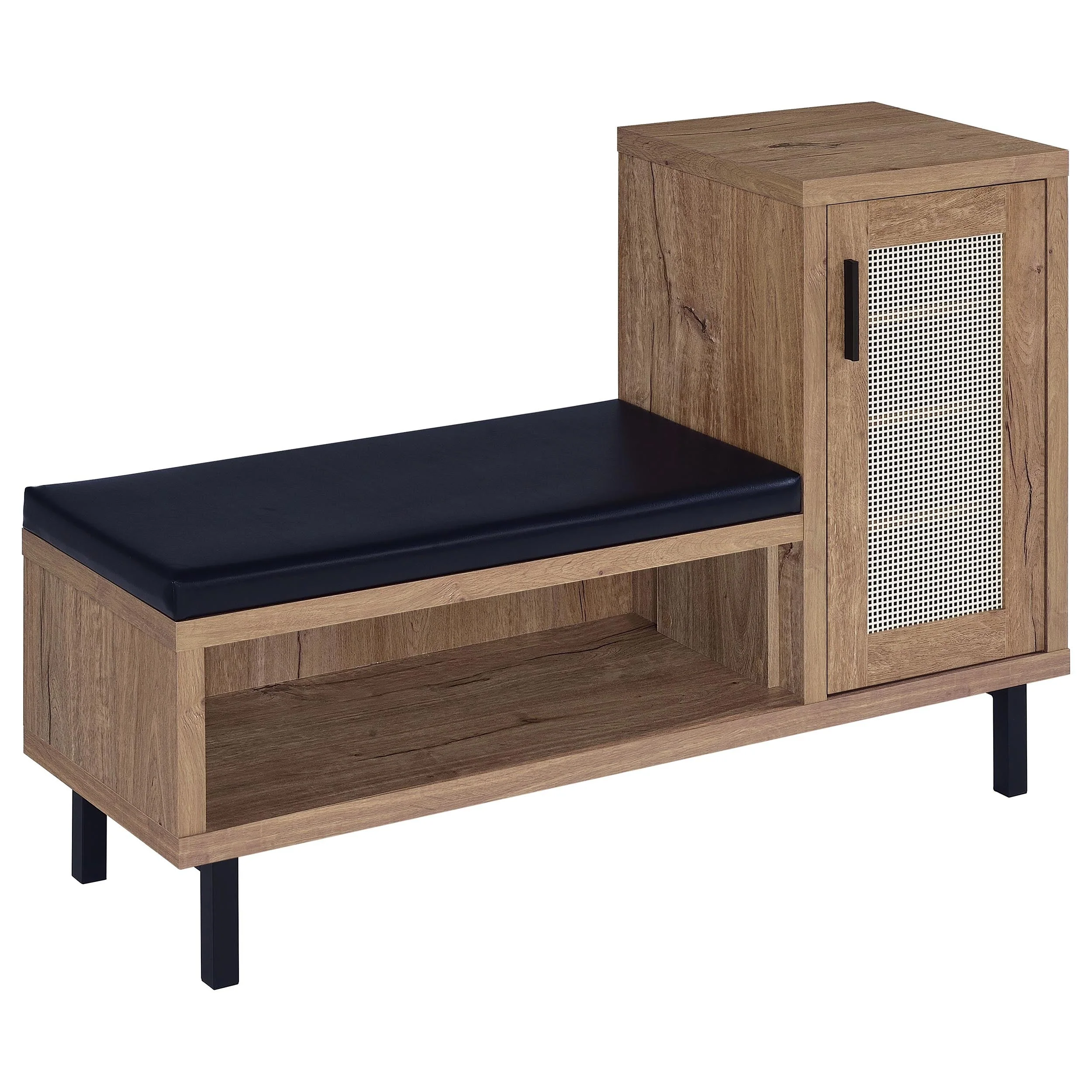 Teller 1-door Entryway Shoe Storage Bench Natural Oak - Image 2