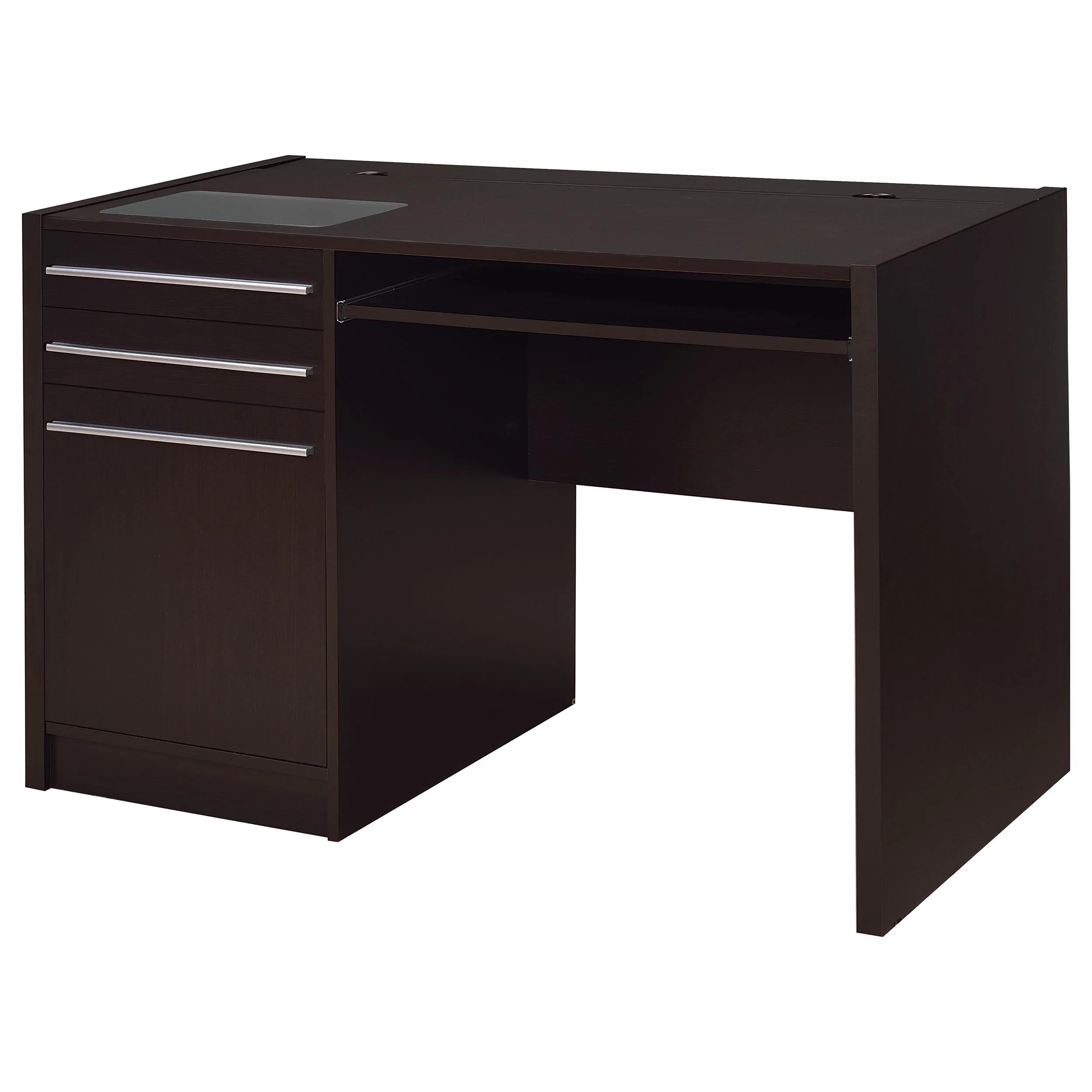 Halston 47-inch 2-drawer Office Desk with Cabinet Cappuccino - Image 2
