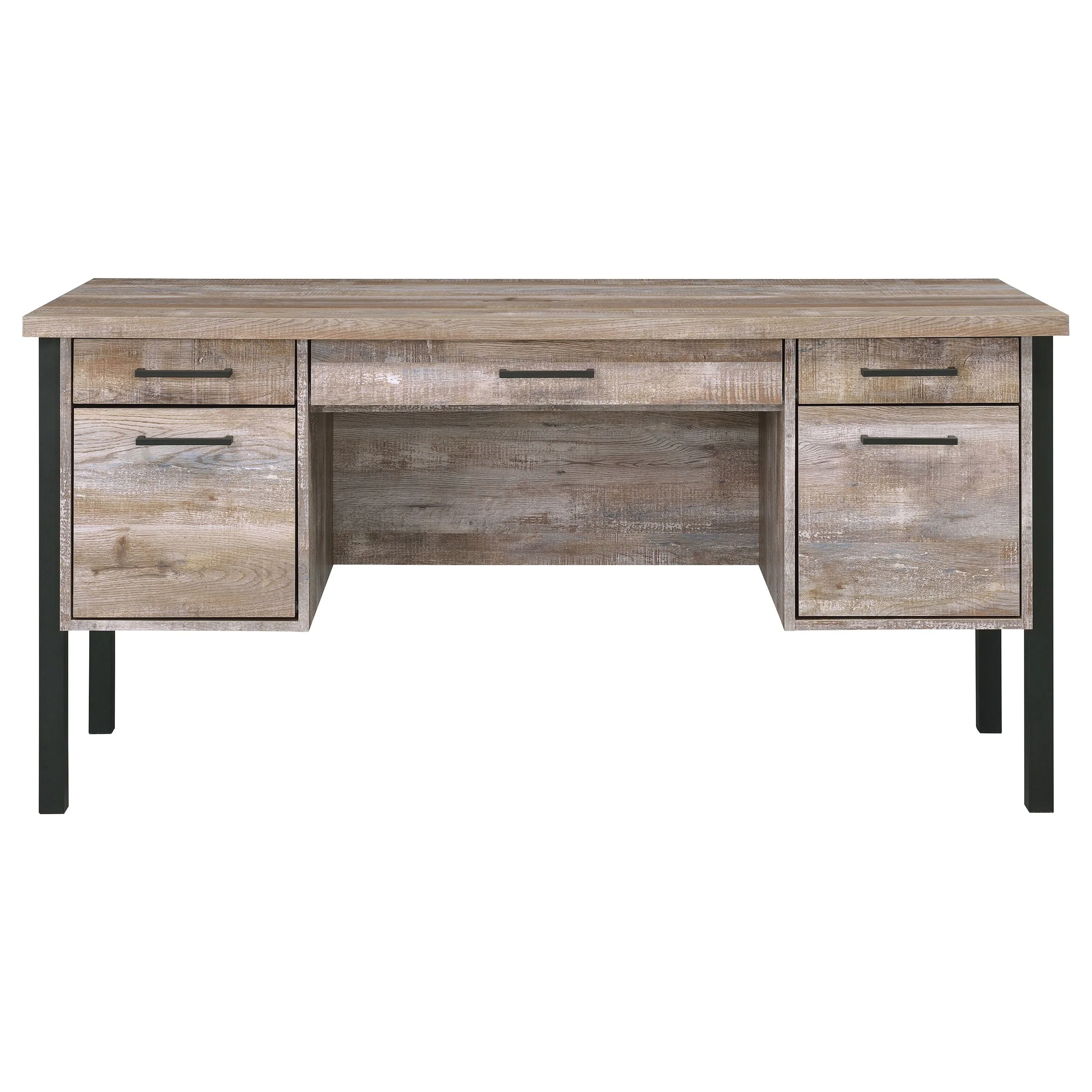 Samson 60-inch 4-drawer Office Computer Desk Weathered Oak - Image 5