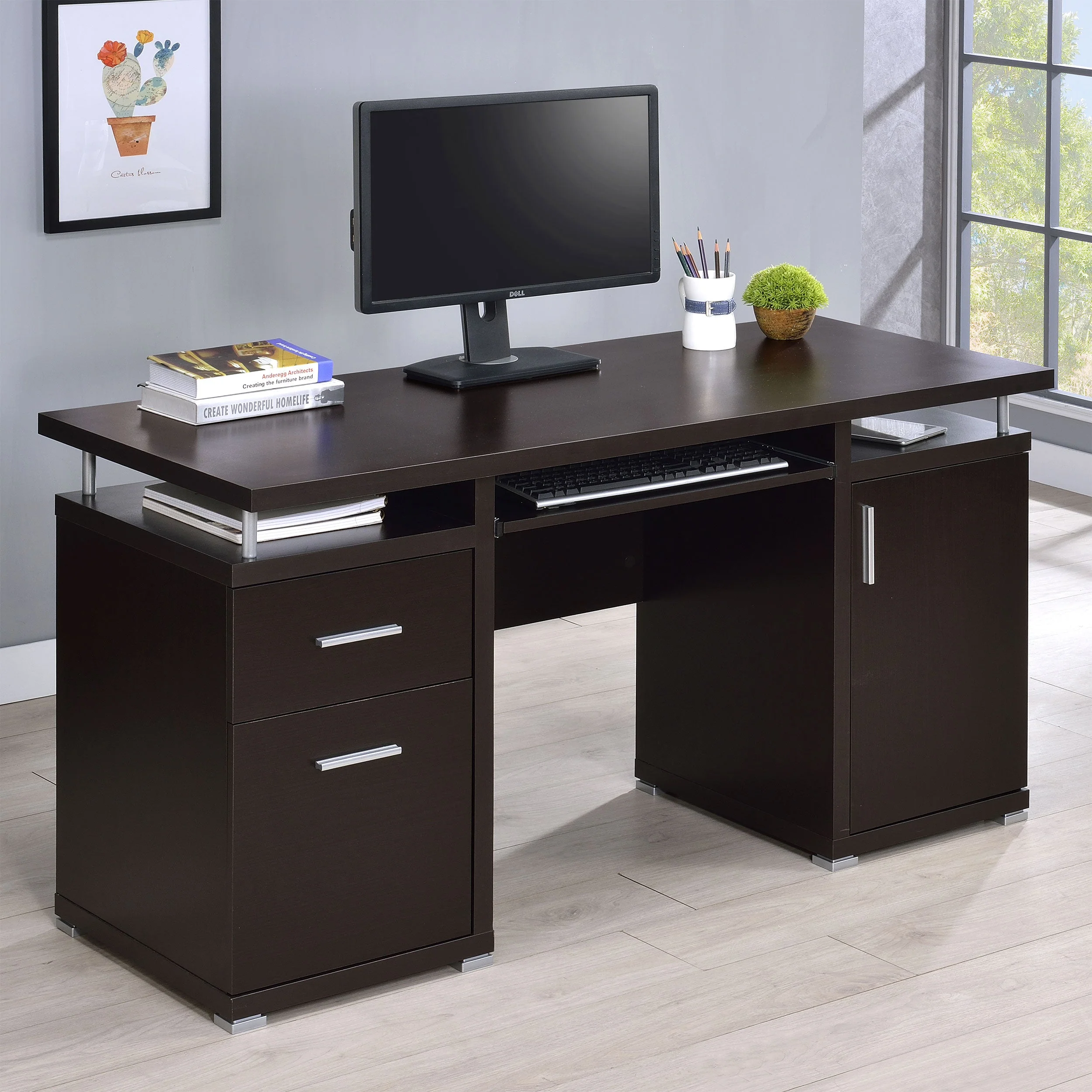 Tracy 55-inch 2-drawer Office Computer Desk - Image 5
