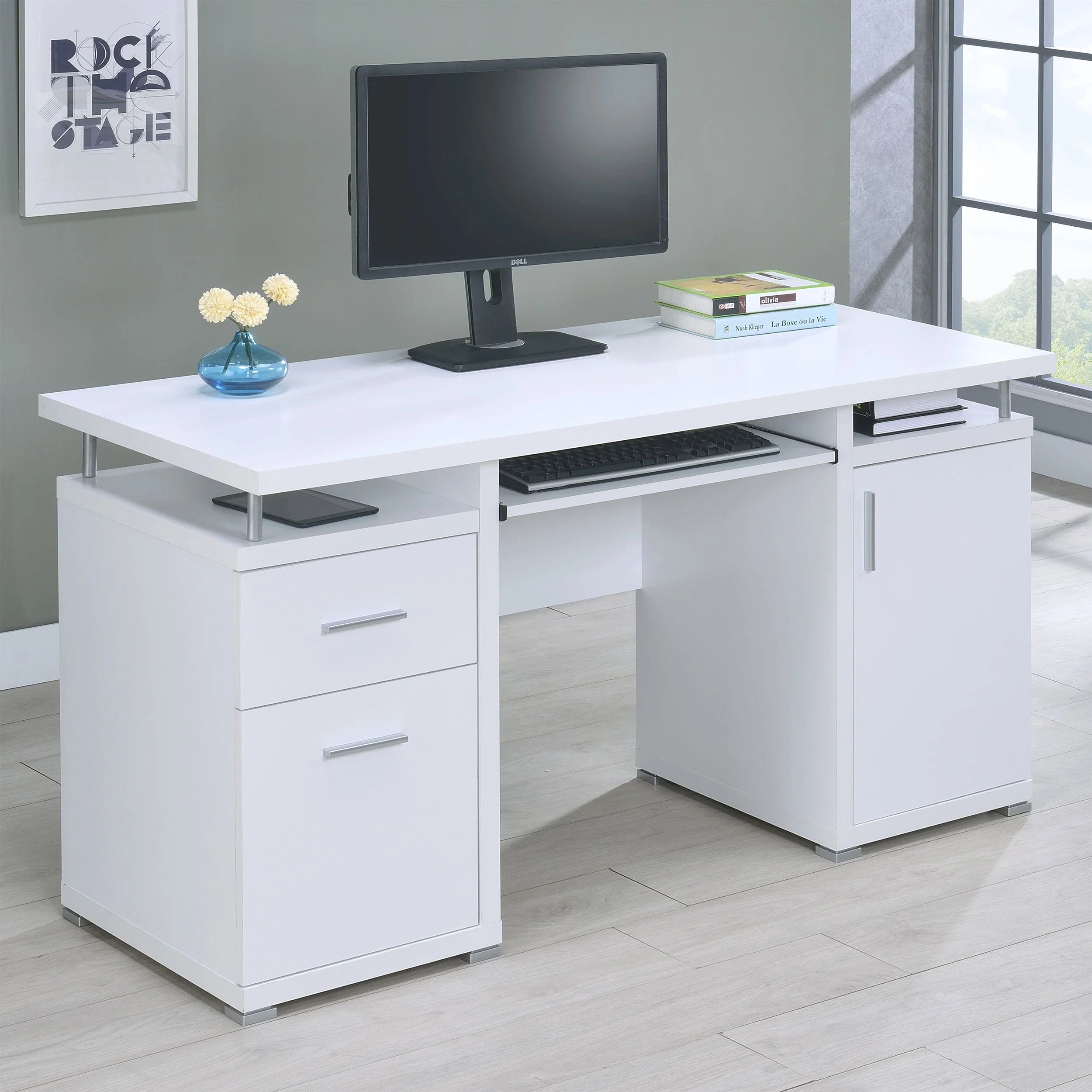 Tracy 55-inch 2-drawer Office Computer Desk - Image 6