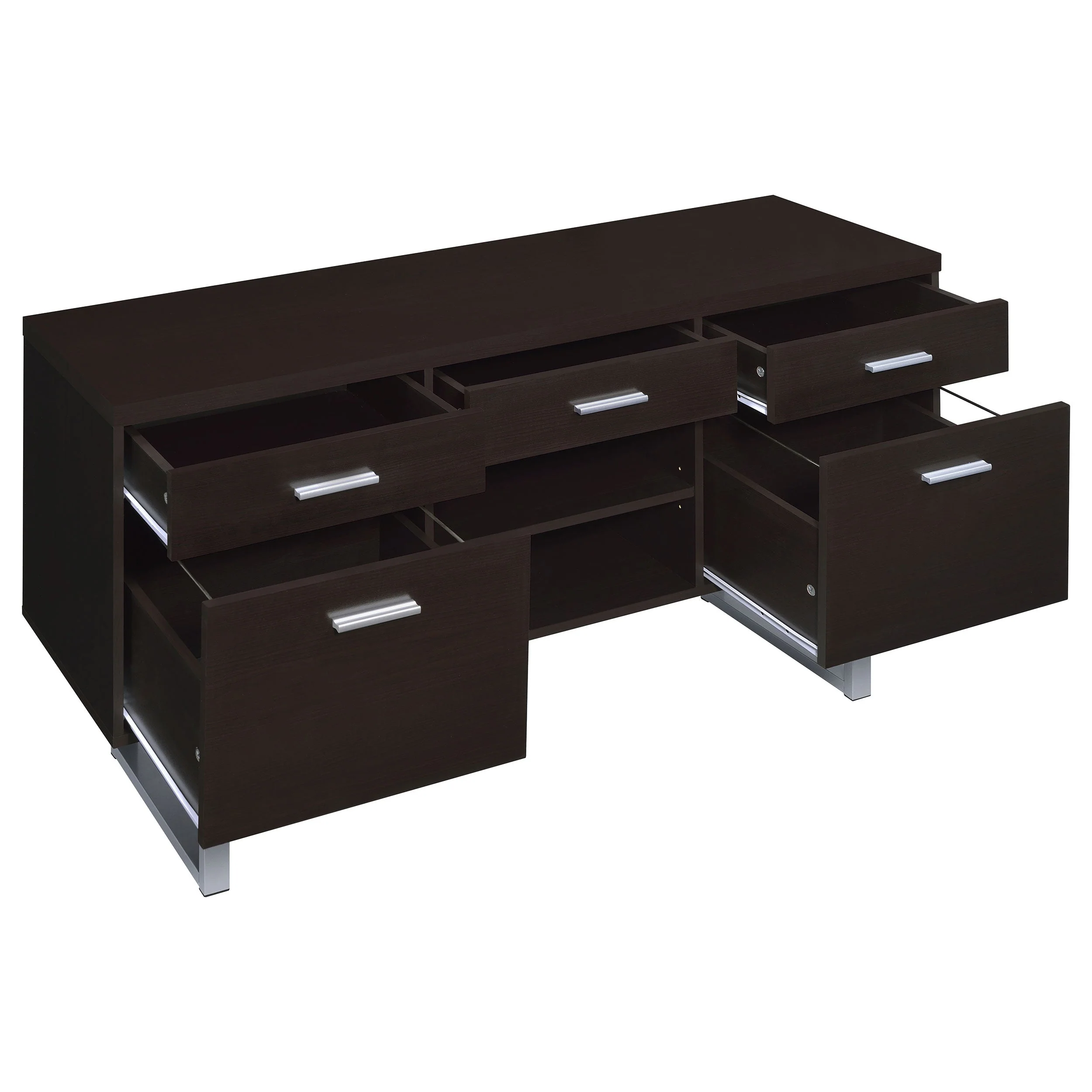 Lawtey 5-drawer Home Office Storage Credenza Cappuccino - Image 4