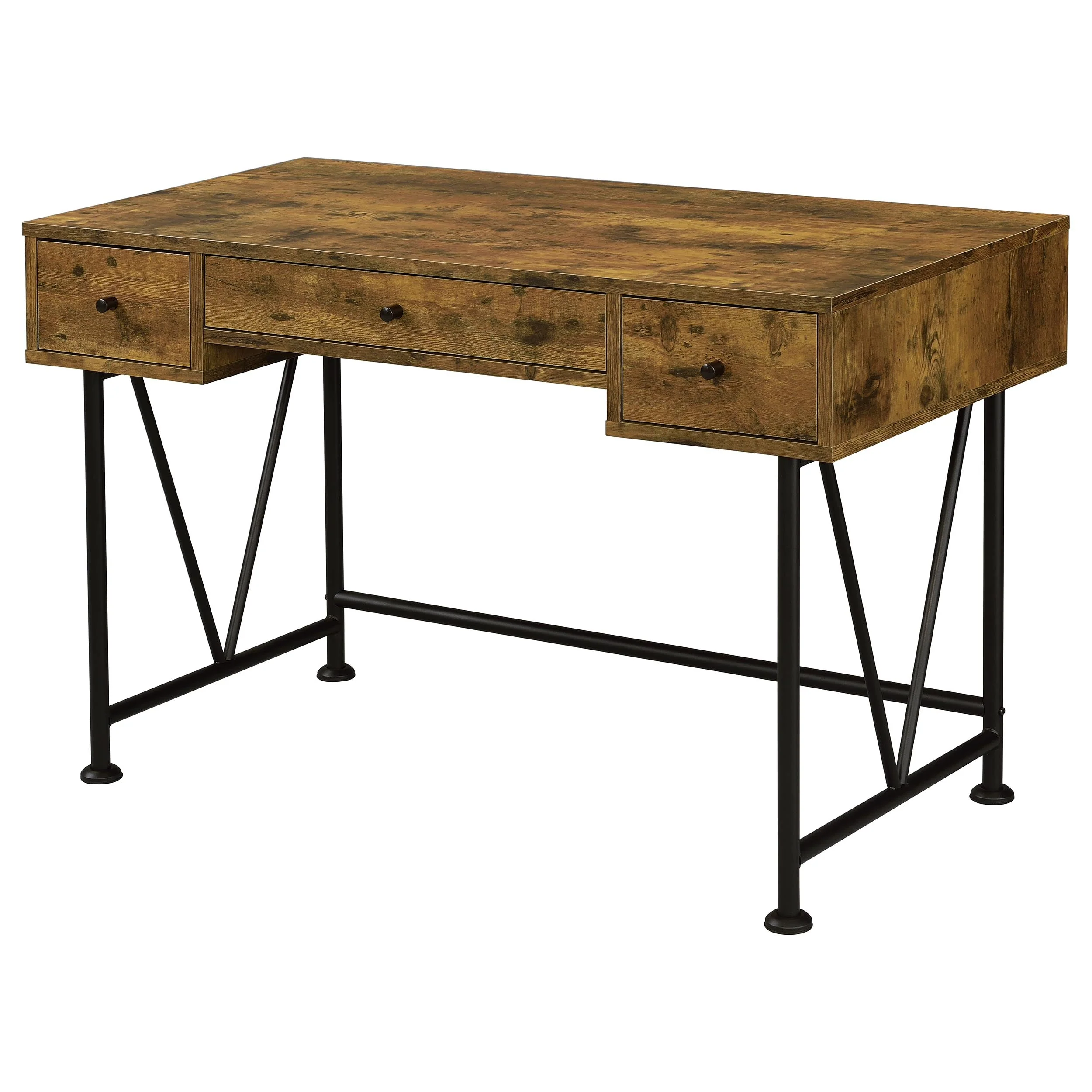 Analiese 2-piece Computer Desk Bookcase Set Rustic Nutmeg - Image 4