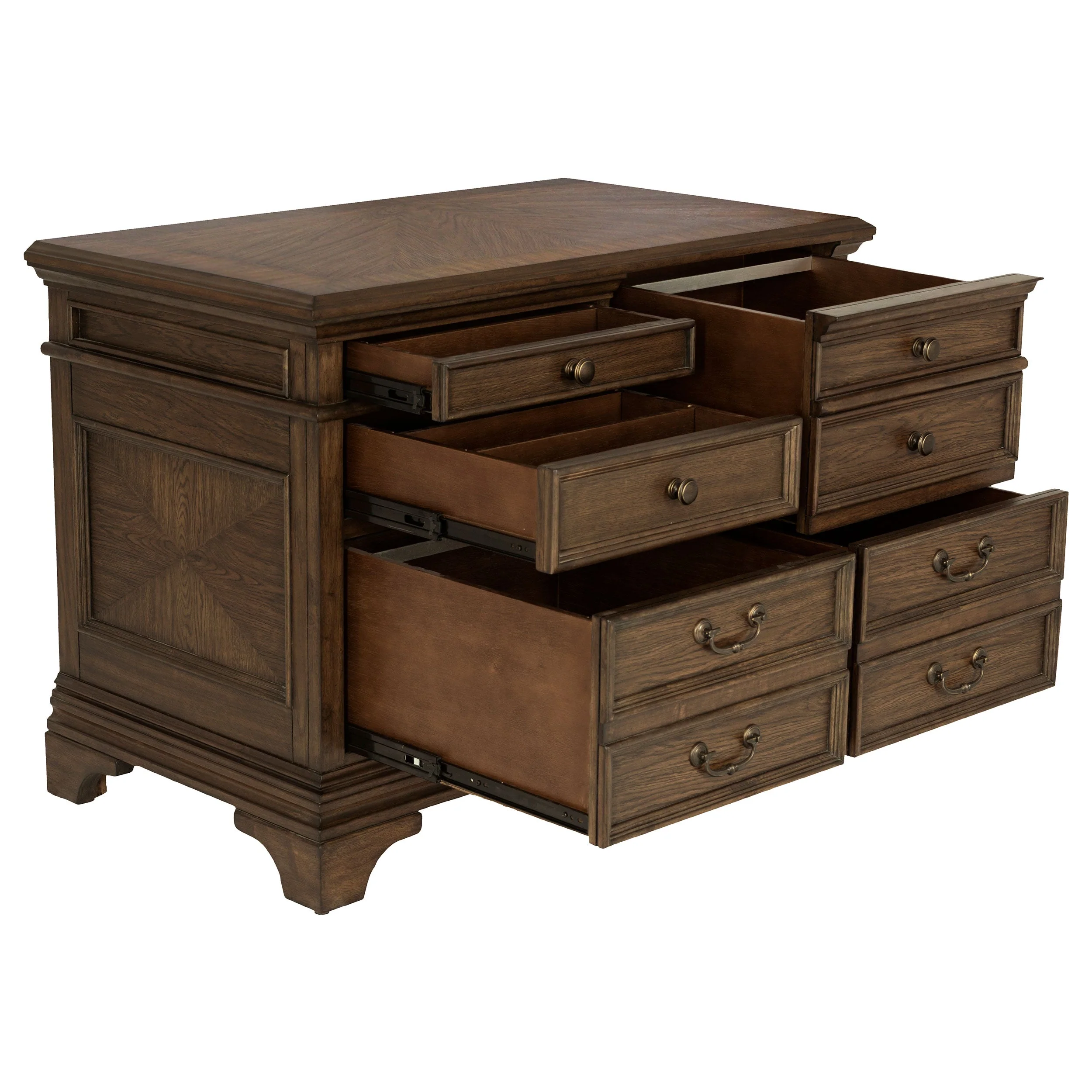 Hartshill 5-drawer Home Office File Cabinet Burnished Oak - Image 4