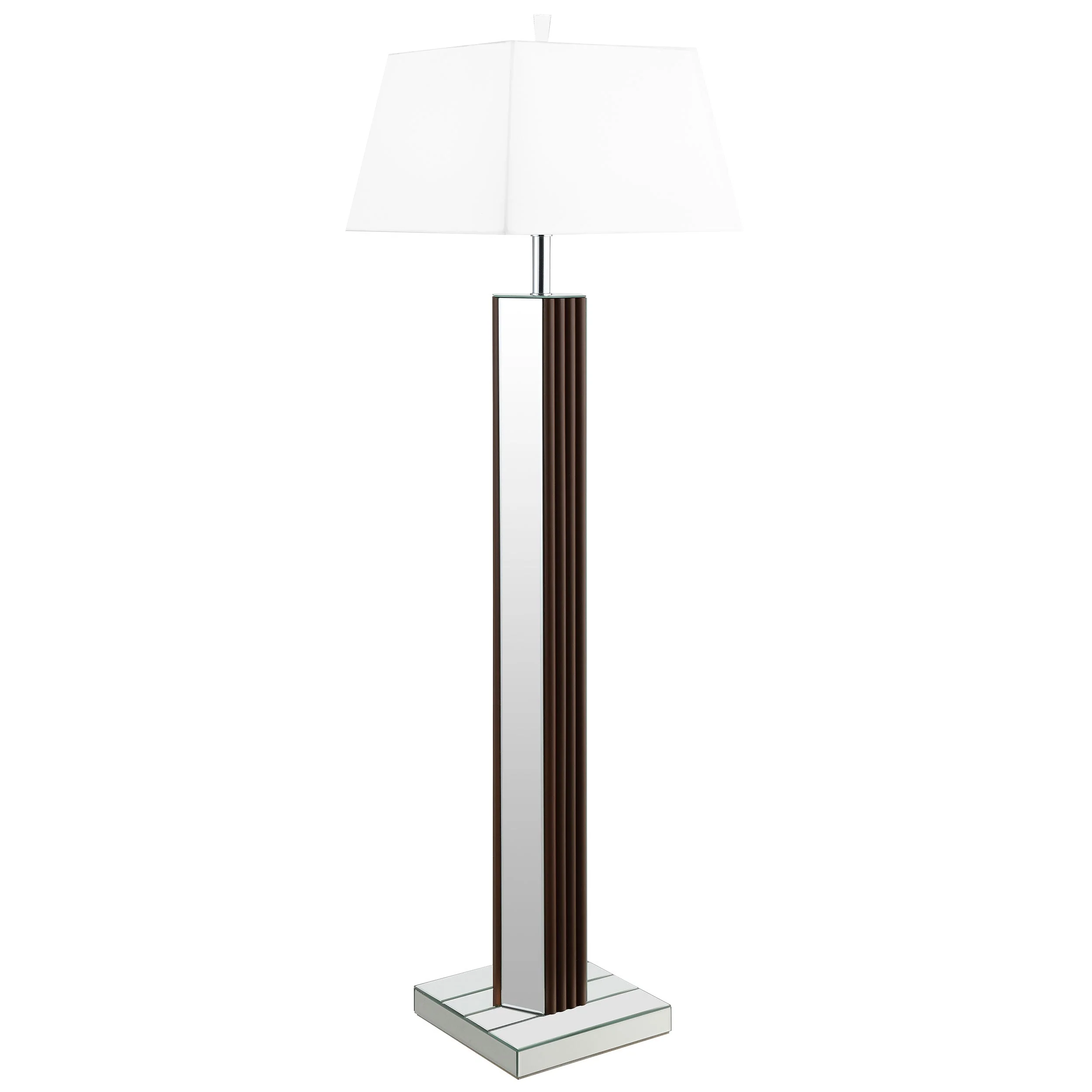 Elena 67-inch Square Tapered Mirrored Floor Lamp Brown - Image 4