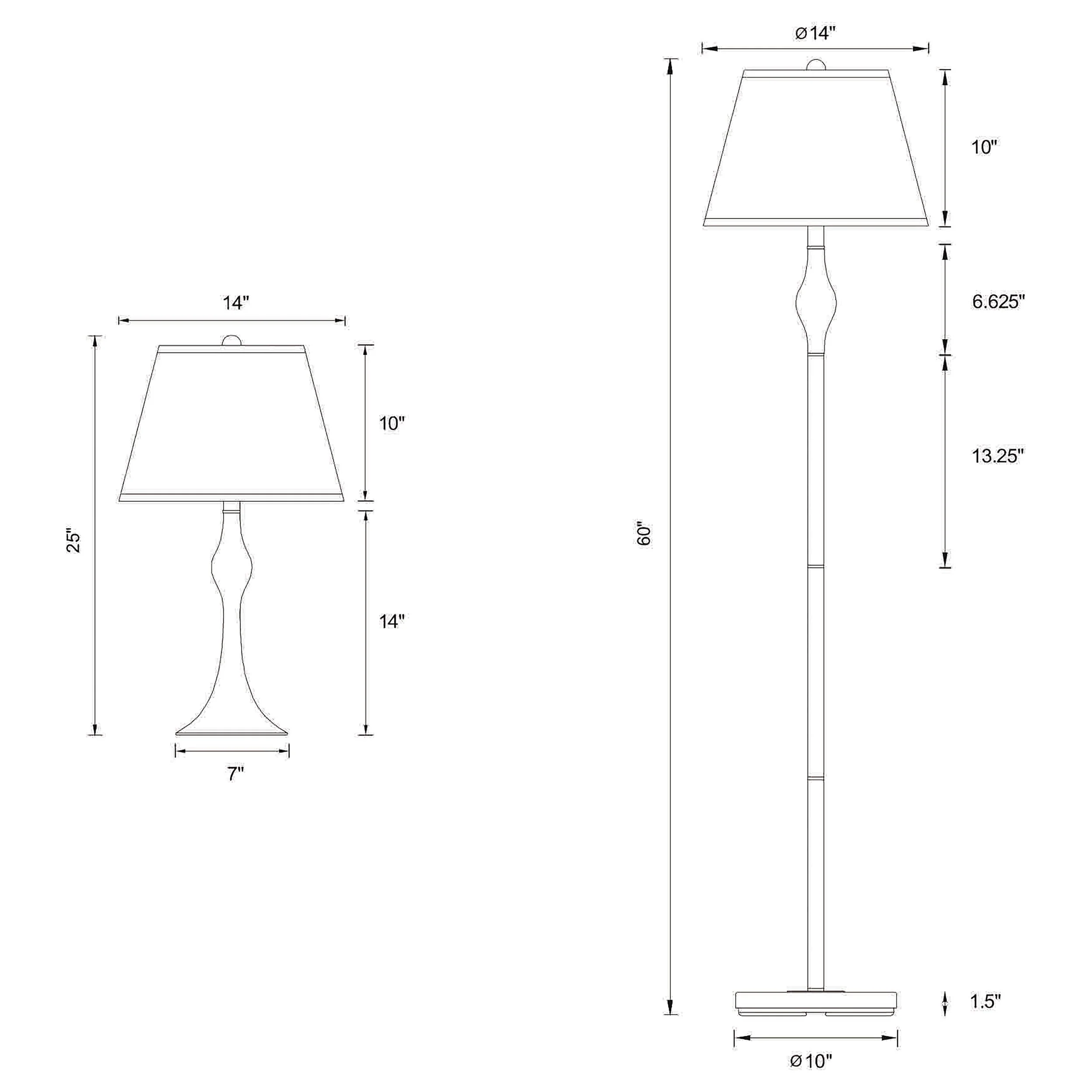 Griffin 3-piece Floor and Table Lamp Set Brushed Nickel - Image 4