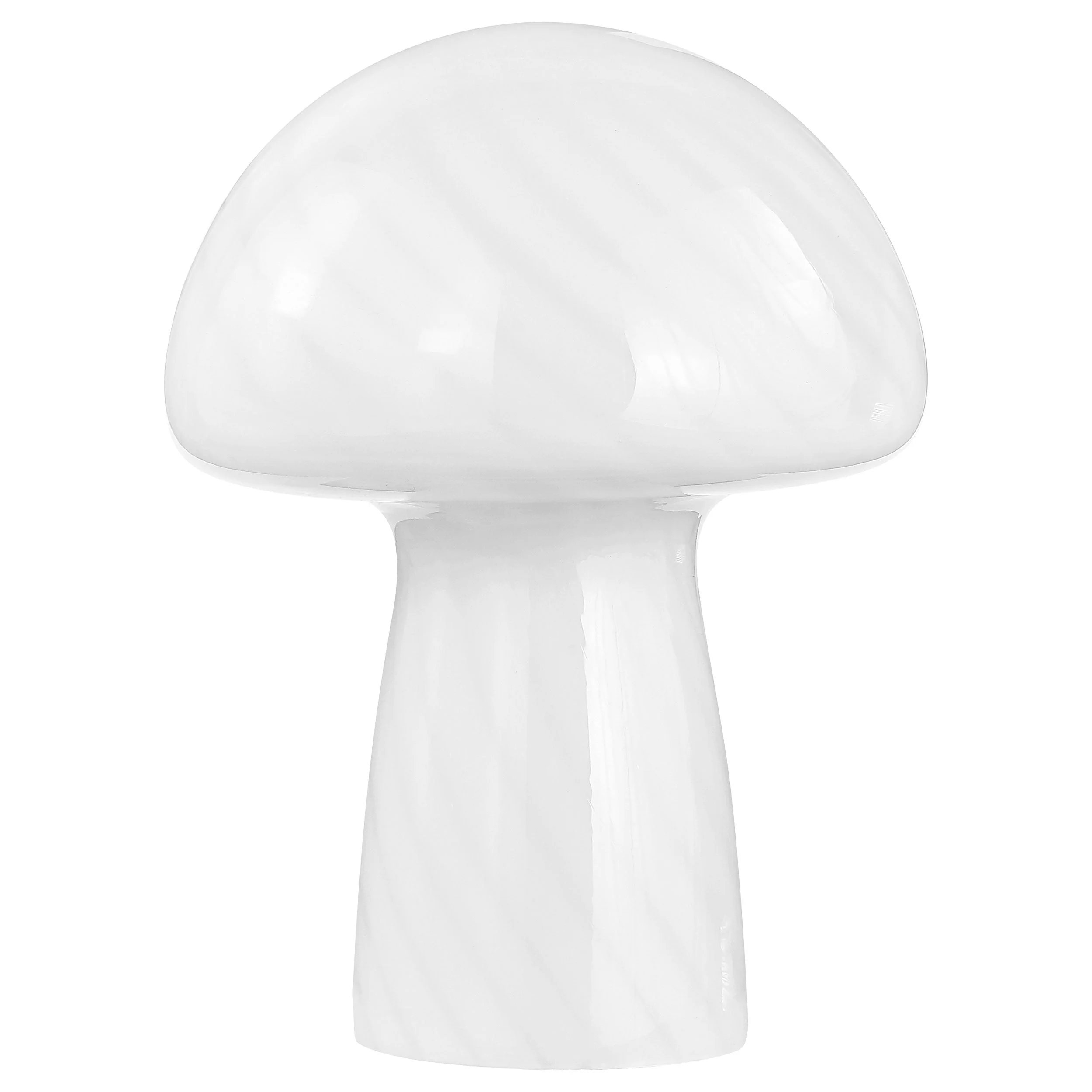 Kanaby Mushroom Shaped Glass Bedside Table Lamp White - Image 2