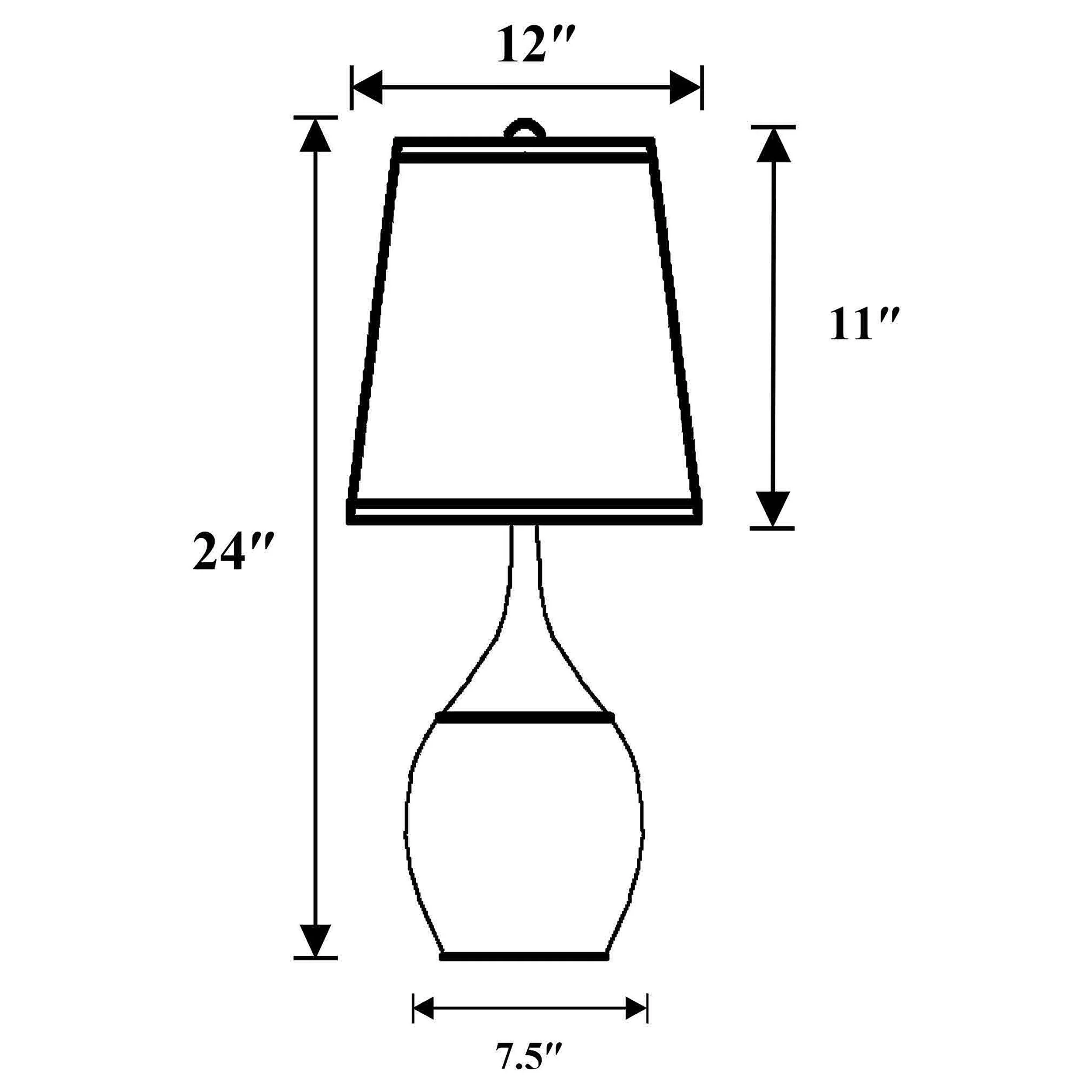 Tenya 24-inch Empire Shade Urn Table Lamp Silver (Set of 2) - Image 5