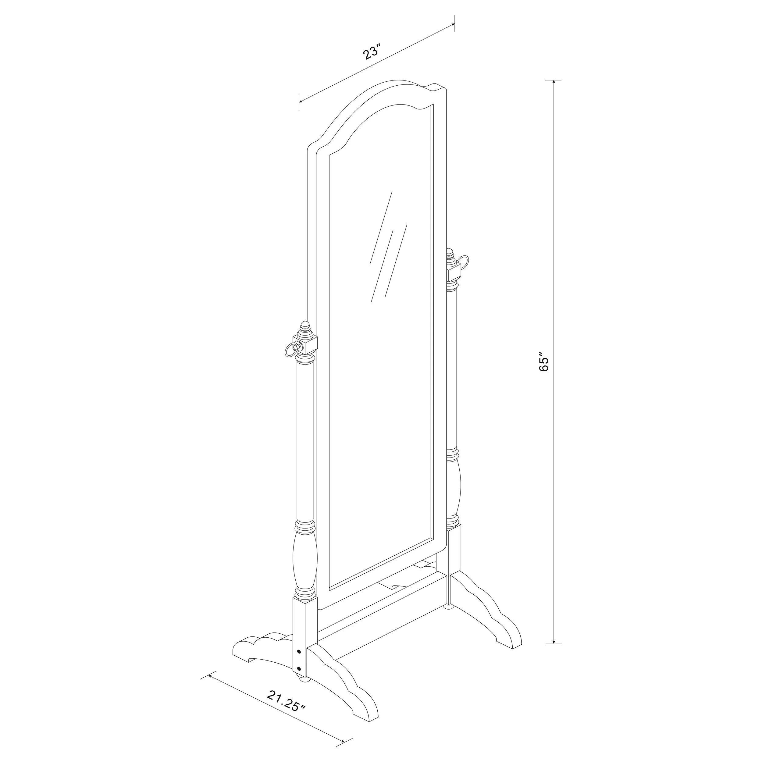 Cabot Wood Adjustable Full Length Cheval Mirror - Image 10