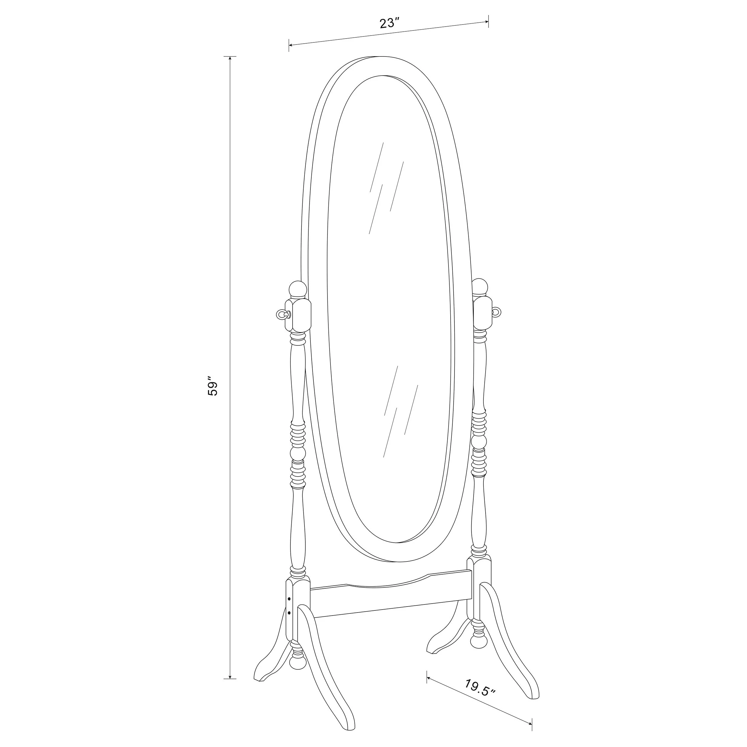 Foyet Wood Adjustable Full Length Cheval Mirror - Image 14