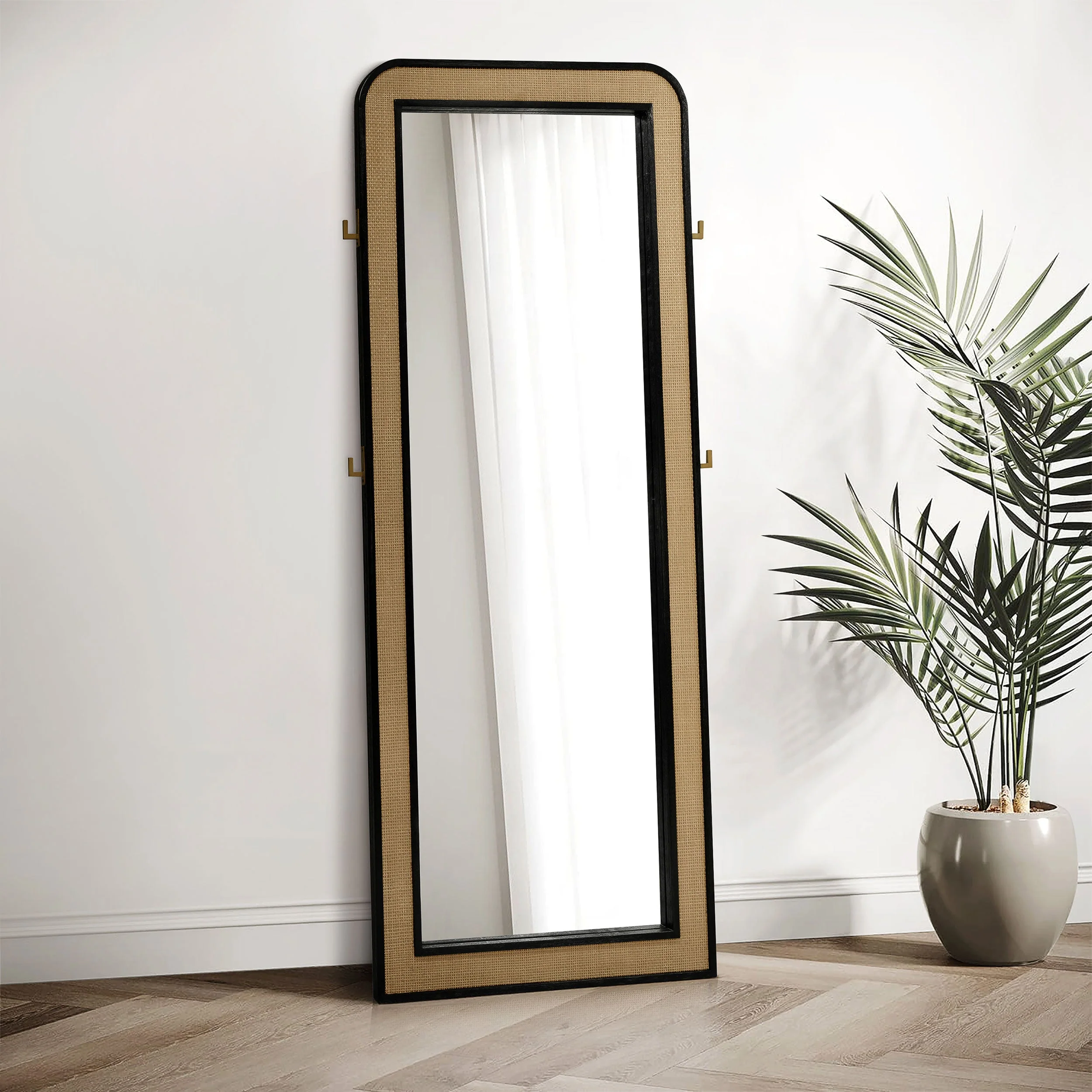Arini Cane Weave Full Length Standing Floor Mirror - Image 4