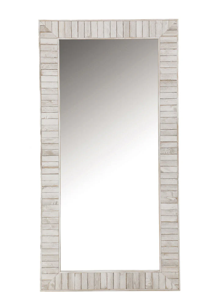 Pino 34 x 68 Inch Wood Framed Floor Mirror White - Image 2