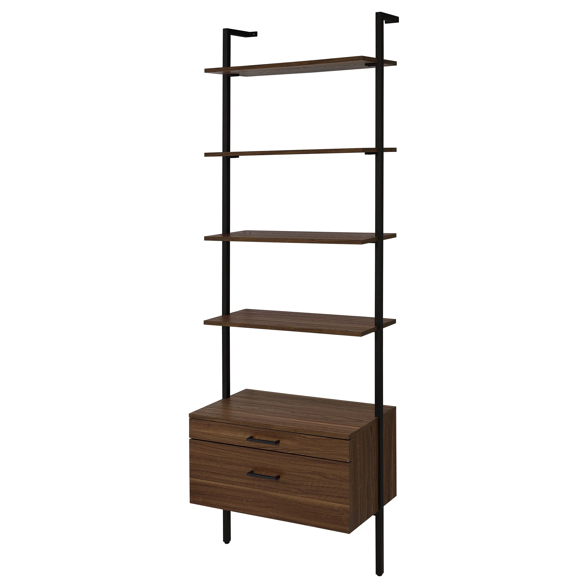 Owens 96-inch 4-shelf Storage Wall Bookshelf Walnut - Image 6