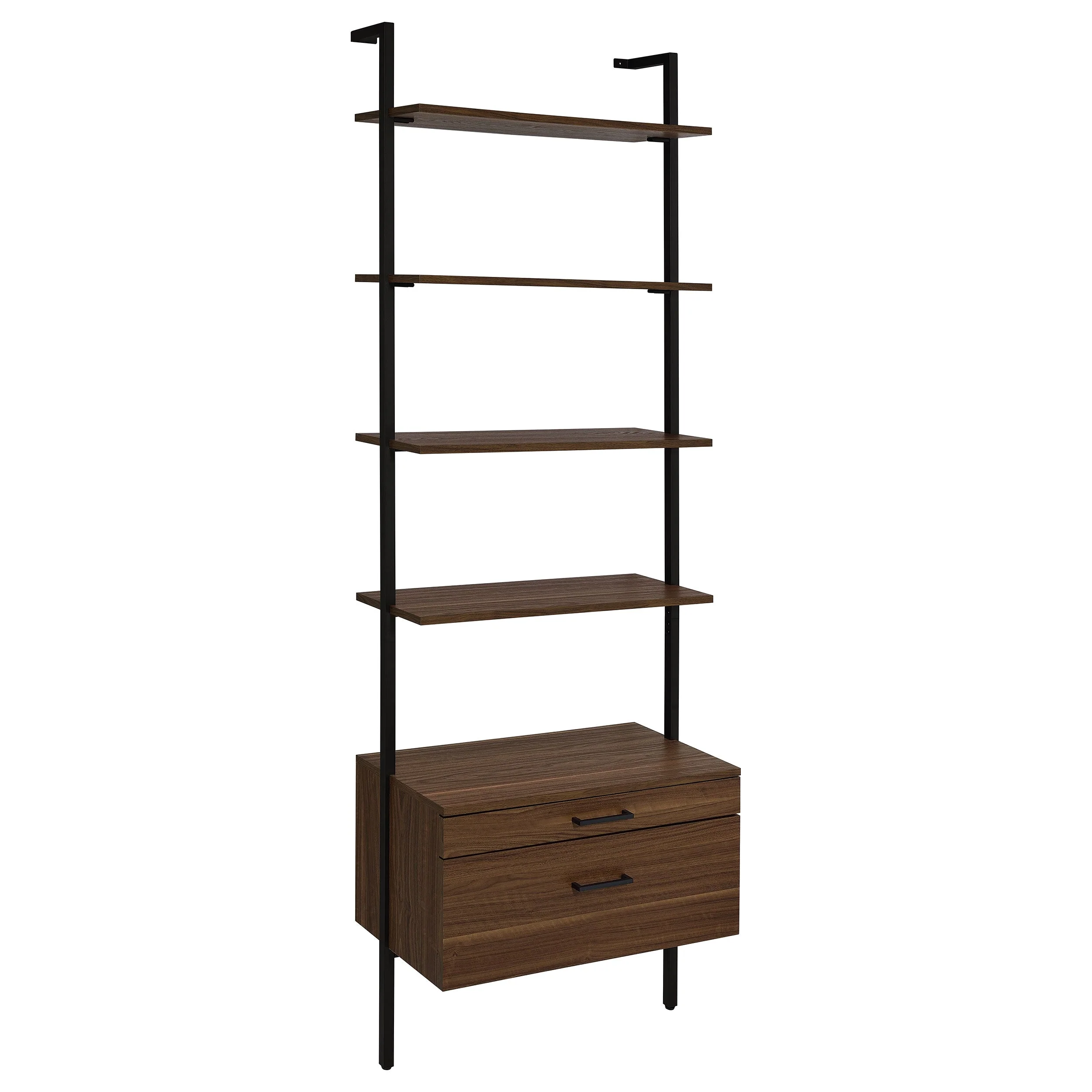 Owens 3-piece 96-inch Wall Mounted Bookshelf Set Walnut - Image 4