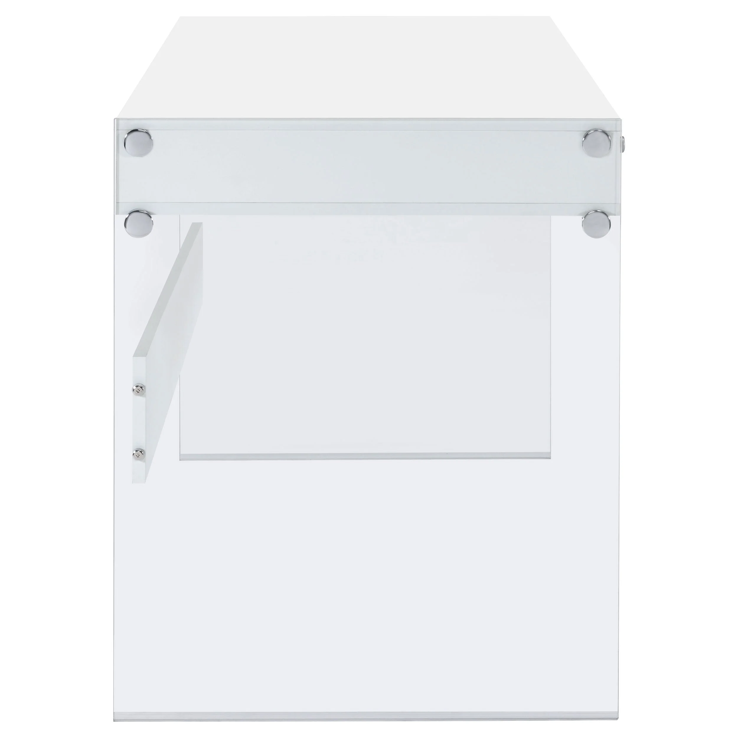 Dobrev 48-inch 2-drawer Writing Desk White High Gloss - Image 11