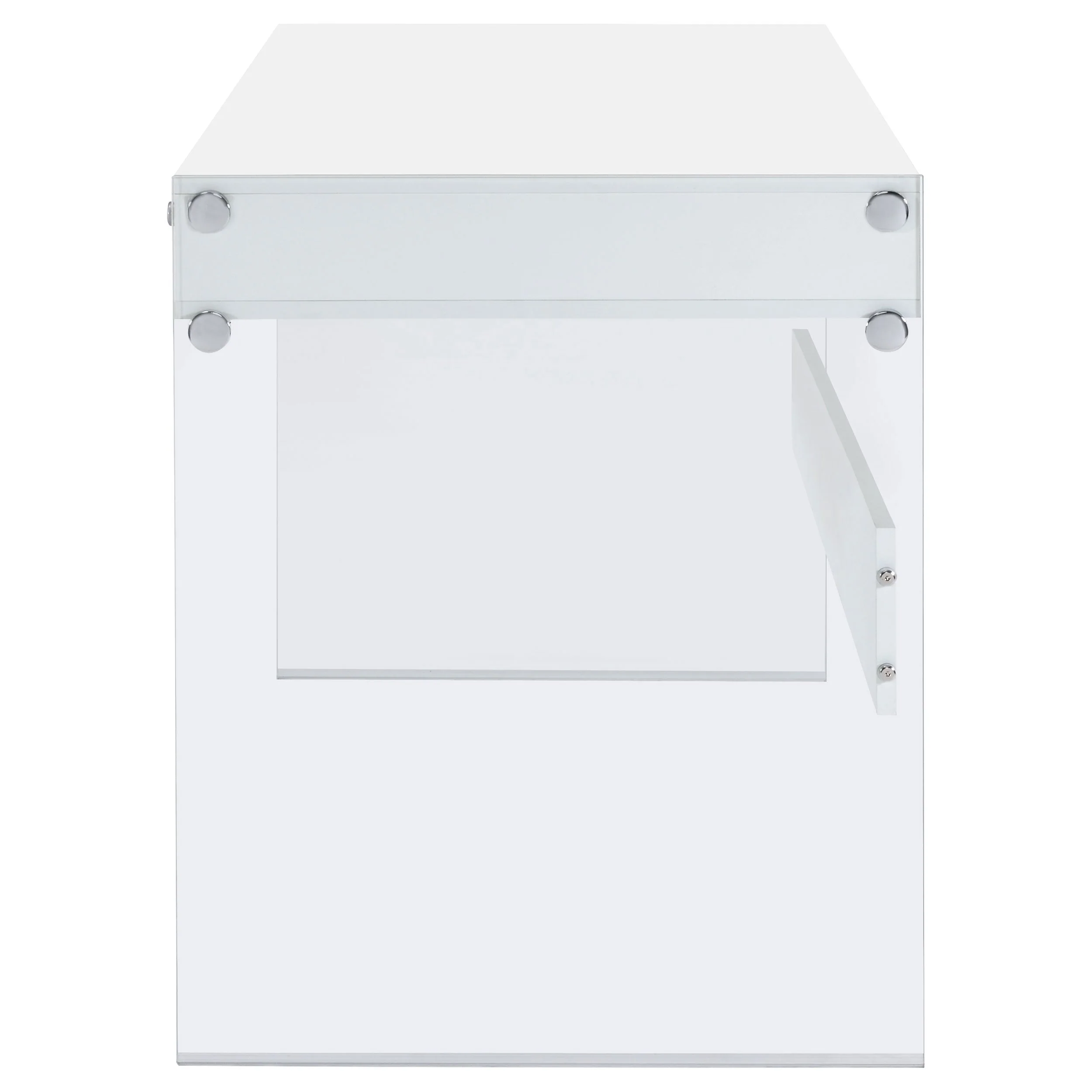Dobrev 48-inch 2-drawer Writing Desk White High Gloss - Image 7